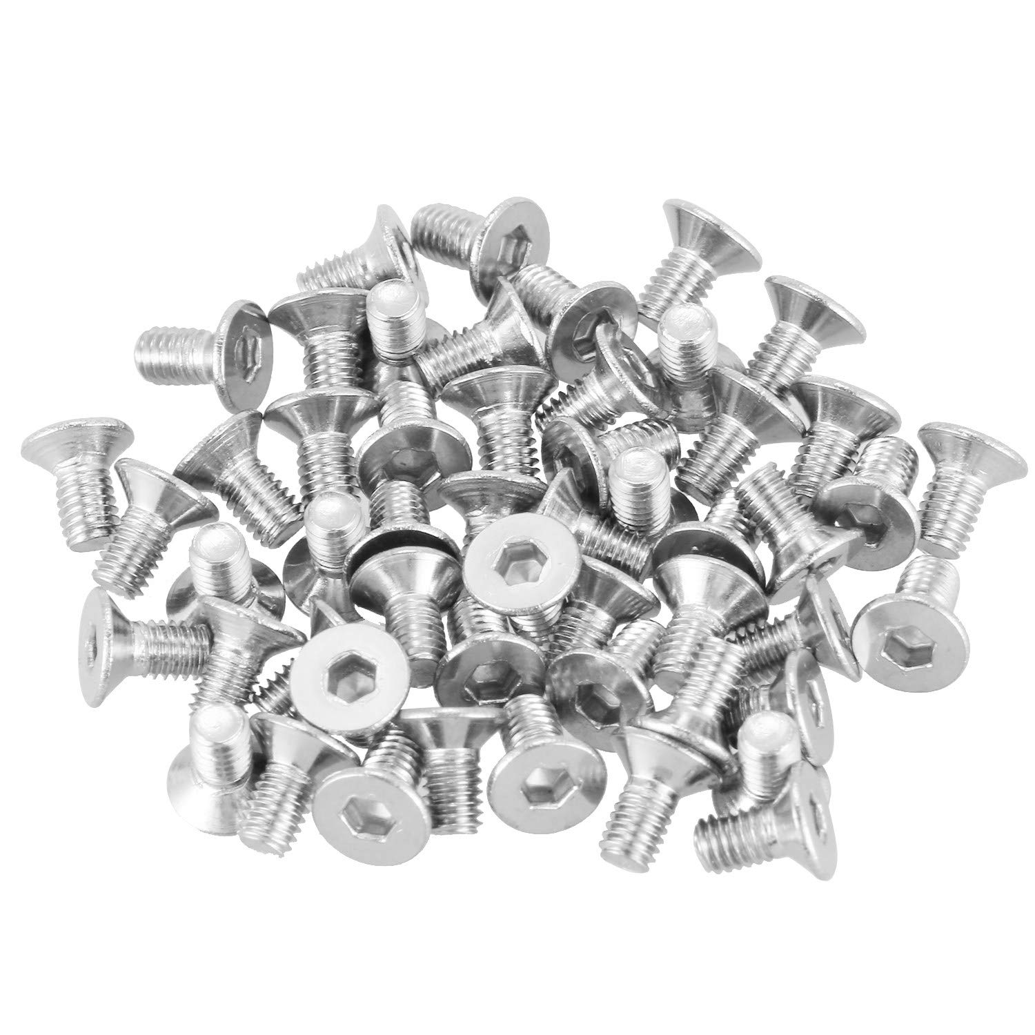 Sankaka M3 x 6mm Hex Socket Countersunk Flat Screw Bolts 50pcs