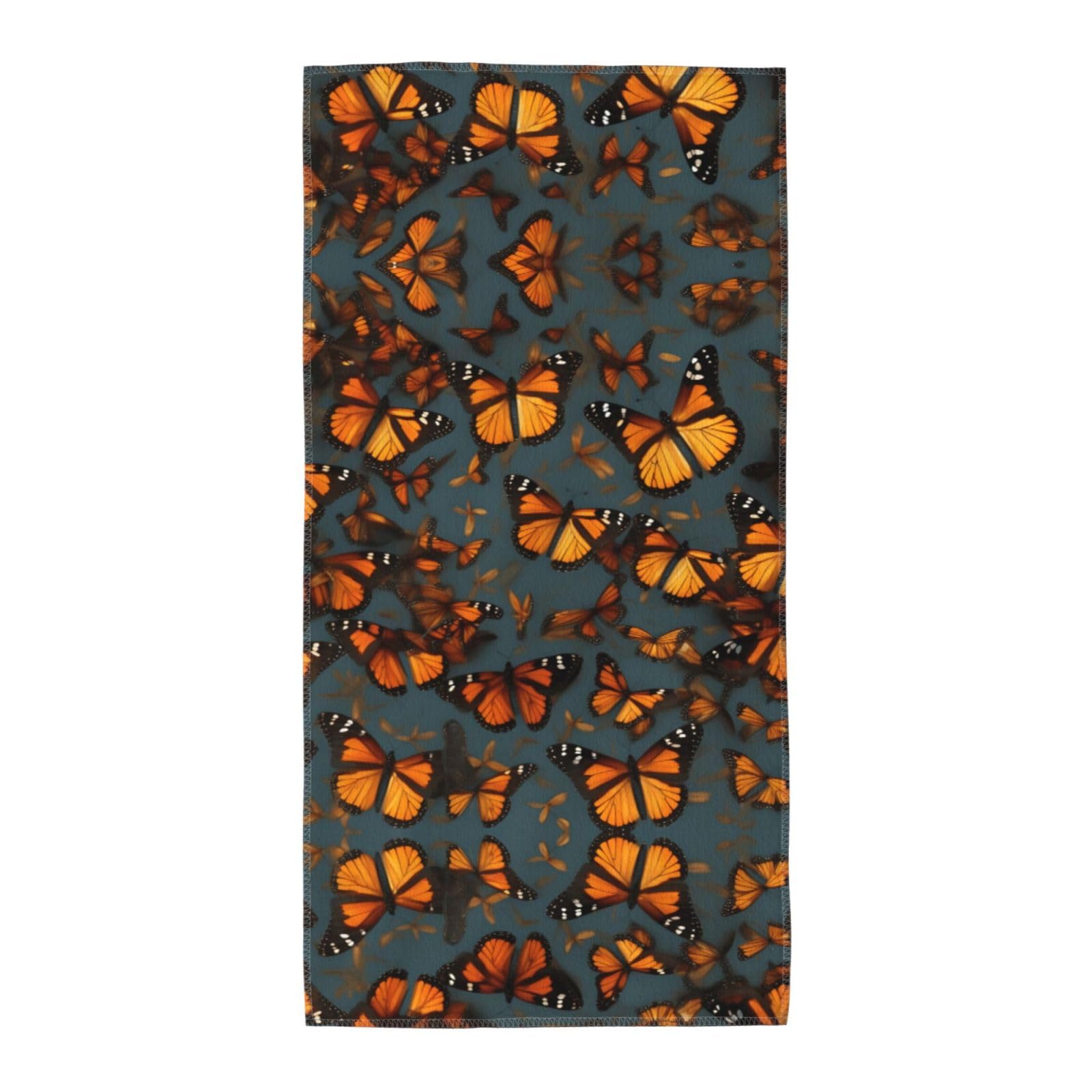 Nbtghga Heaps Of Orange Monarch Butterflies Print Home Decorative Hand Towels Multipurpose For Bathroom, Hotel, Gym And Spa