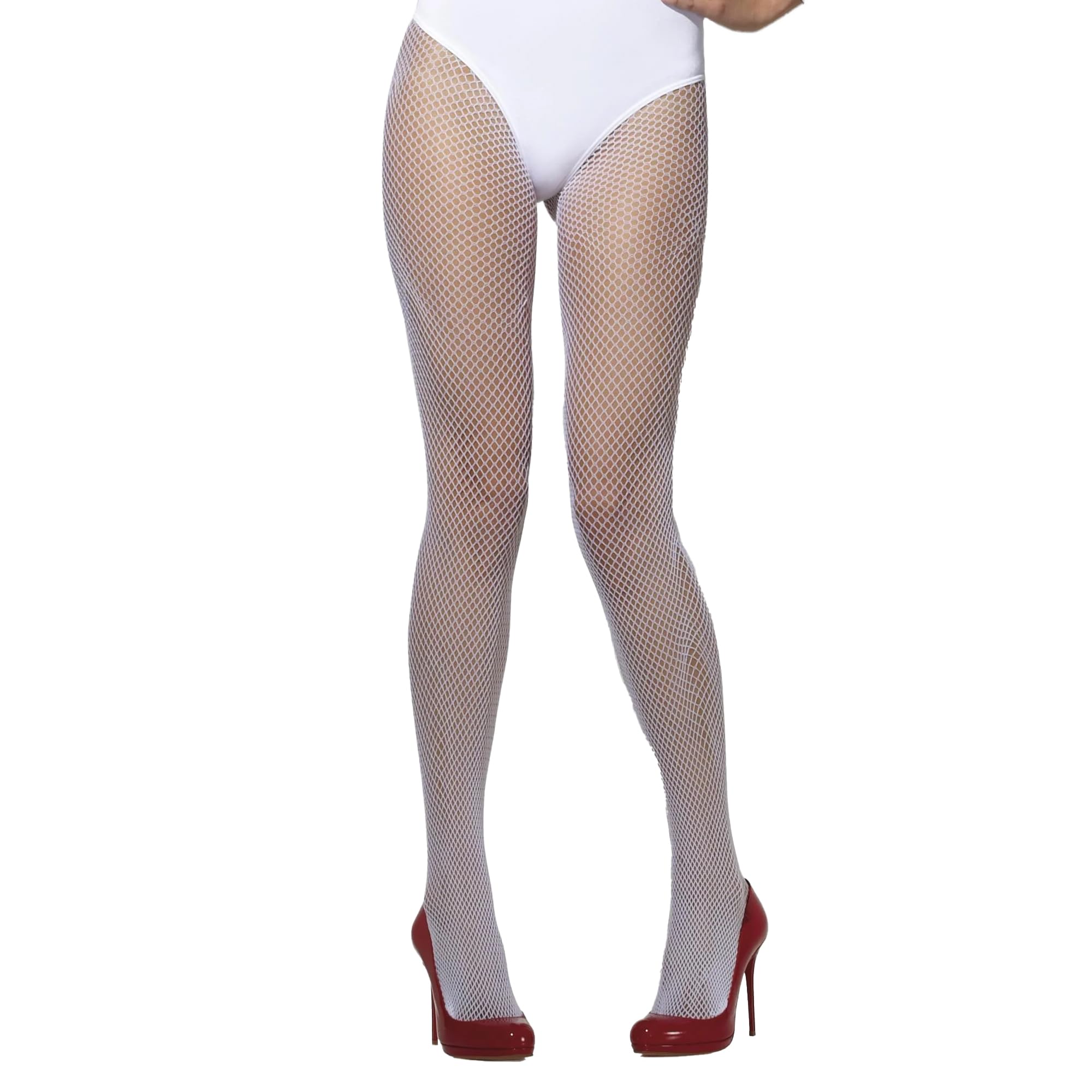 Ladies White Fishnet Tights