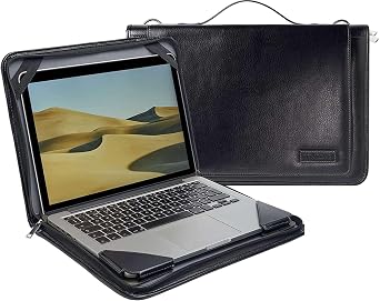 Contour Series - Black Heavy Duty Leather Protective Case - Compatible with Samsung Galaxy Book4 Pro 360 Laptop 16"