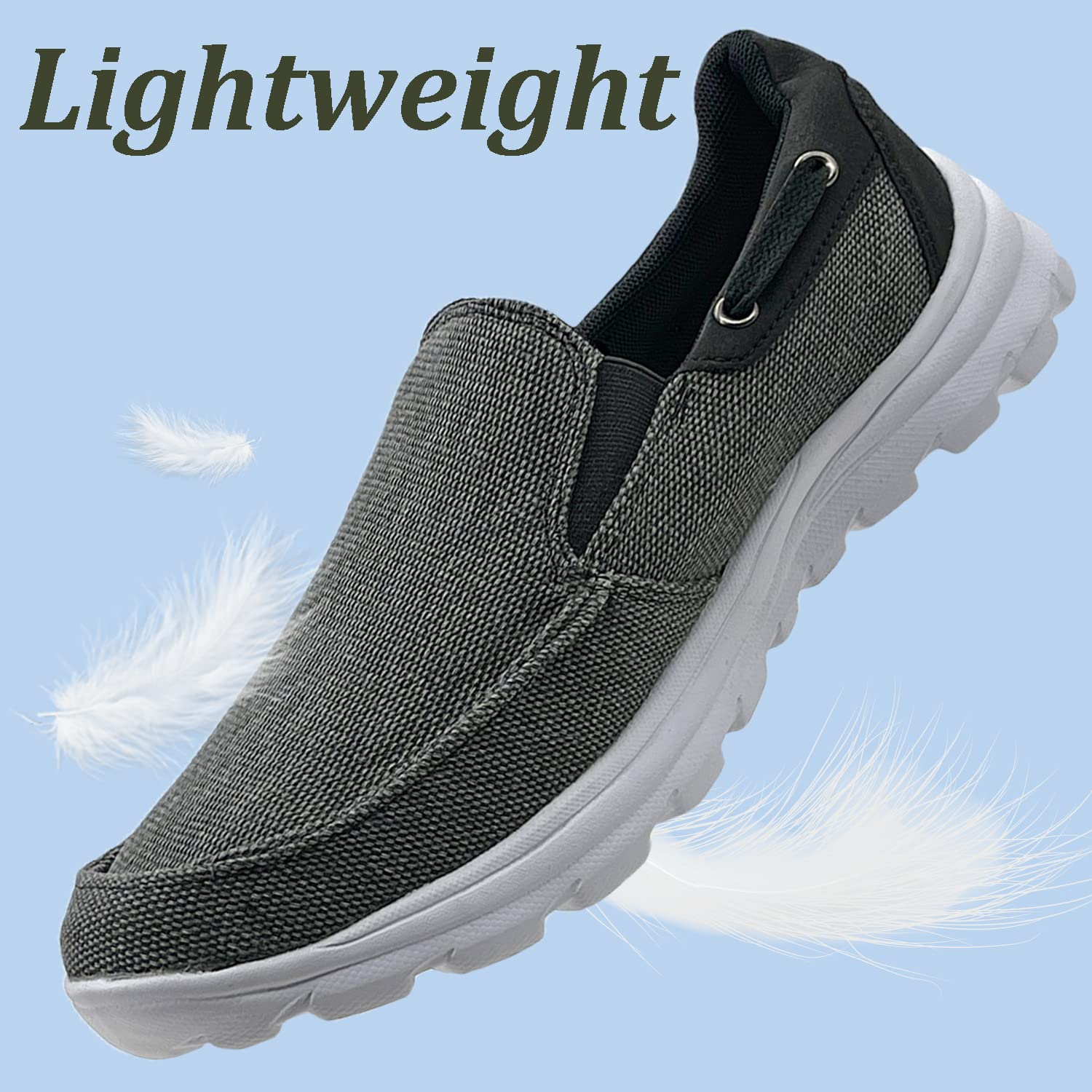 ChayChax Scarpe da Barca Uomo Comode Scarpe da Ginnastica Basse Slip On Loafer Mocassini Leggera Canvas Sneaker