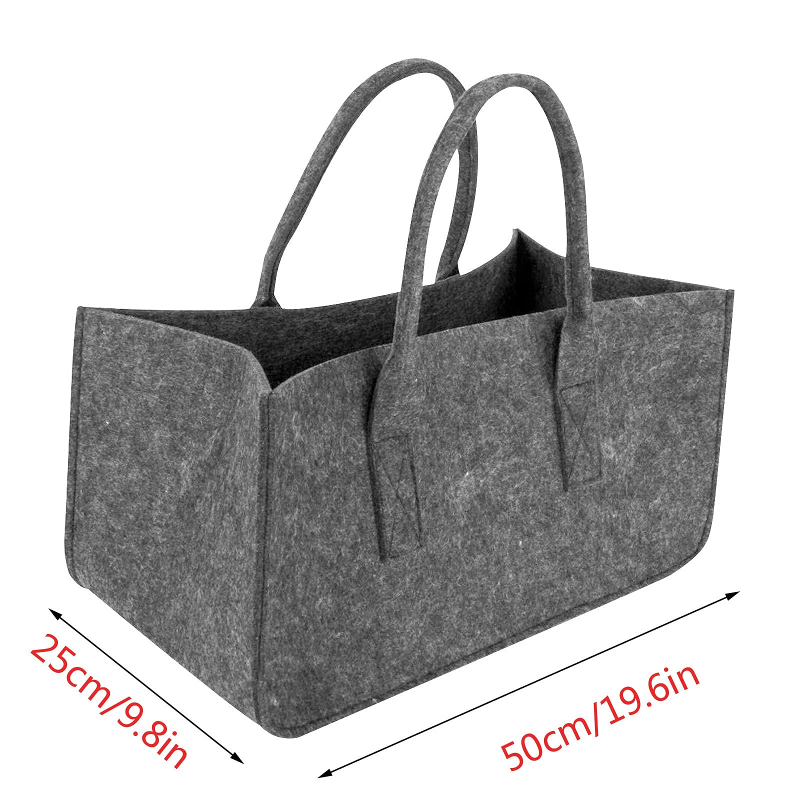 Borsa Porta Legna Grigio Scuro – Borsa in Feltro di Grande capacità per la Spesa e per riporre Borse