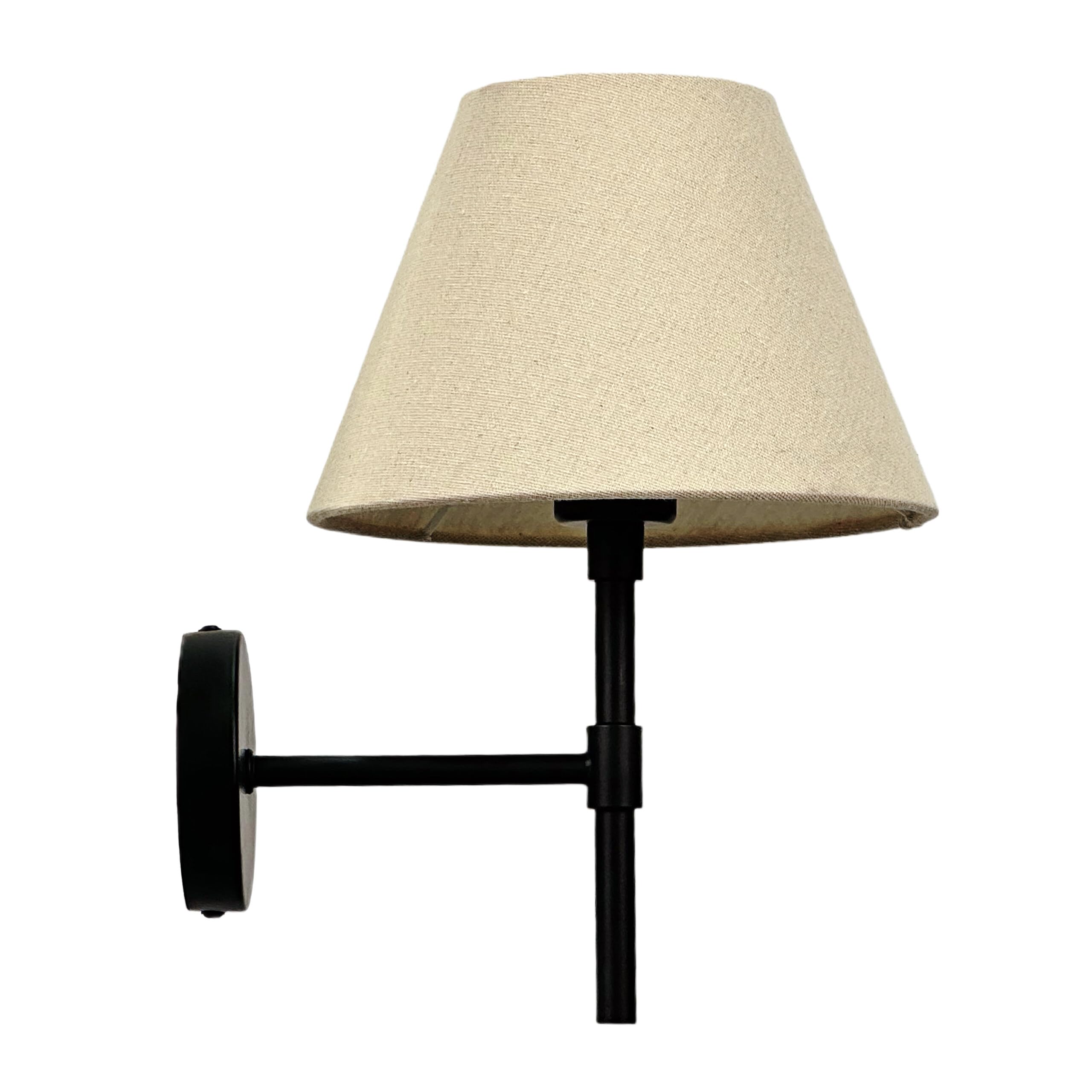 Relaxdays Lampada da Parete, Paralume in Tessuto, Design Minimalista, Attacco E27, 32,5 x 27 cm