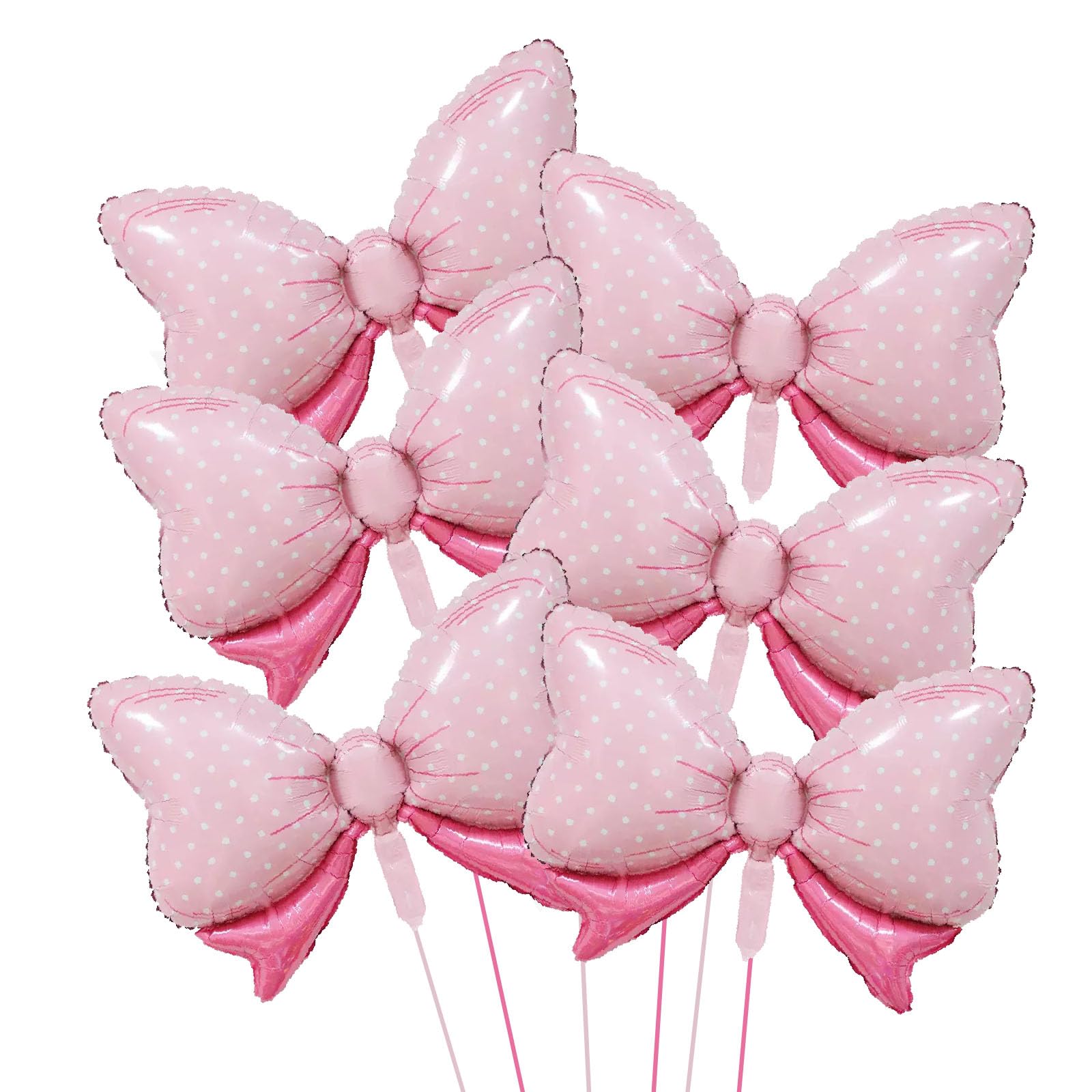 6pcs Cute Bow Shape Foil Balloons for Girls Birthday Baby Shower Engagement Party Decor