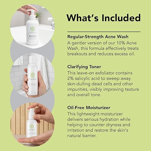 Miniatura 3 de humane Lavado de acné de fuerza regular, tóner clarificante e hidratante sin aceite, tratamiento del acné con peróxido de benzoilo al 5%