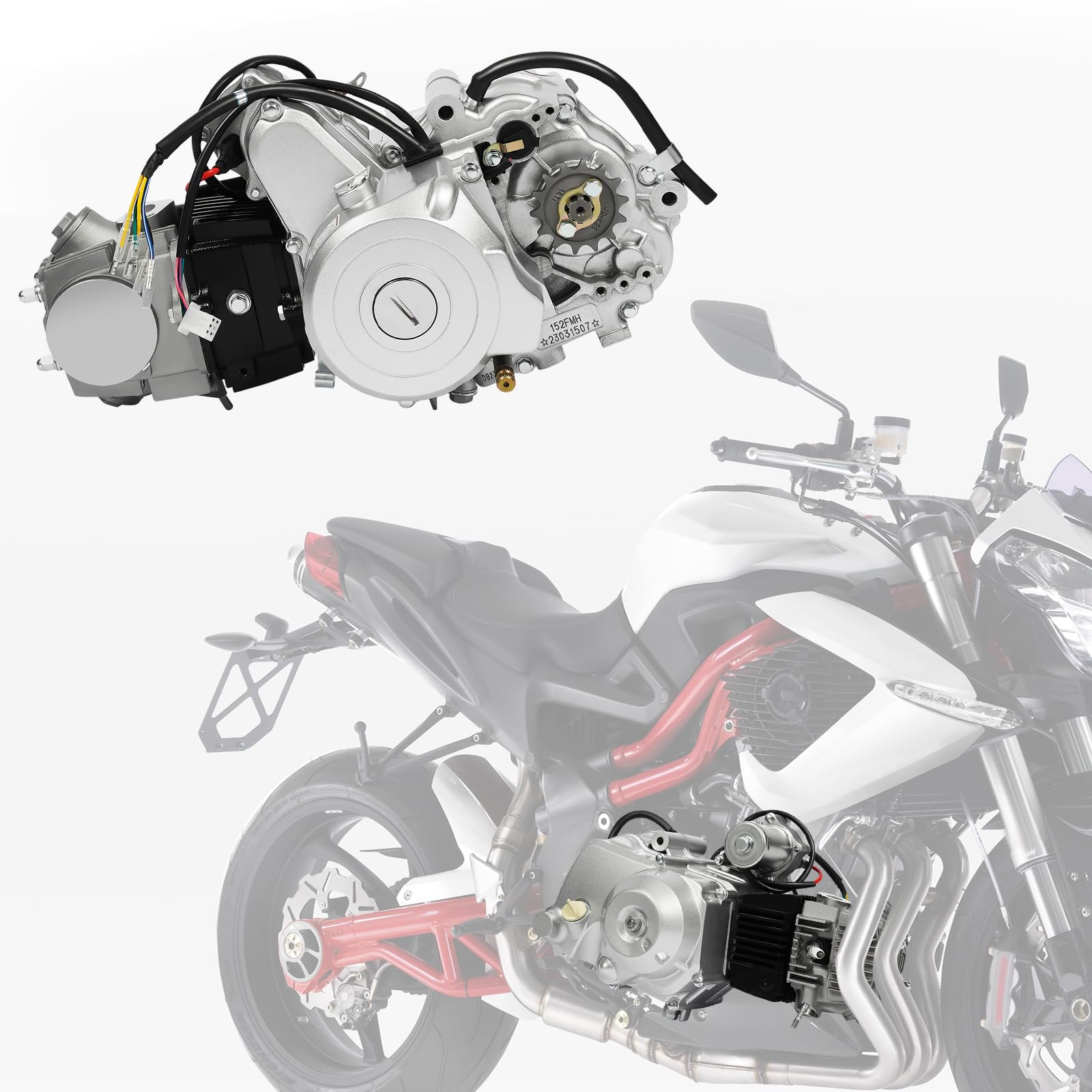 Silnik 4-suwowy 125 cm³, rozruch elektryczny 3+1 wsteczny, półautomatyczny silnik jednocylindrowy, chłodzony powietrzem, z biegiem wstecznym, do quadów, gokartów motocrossowych