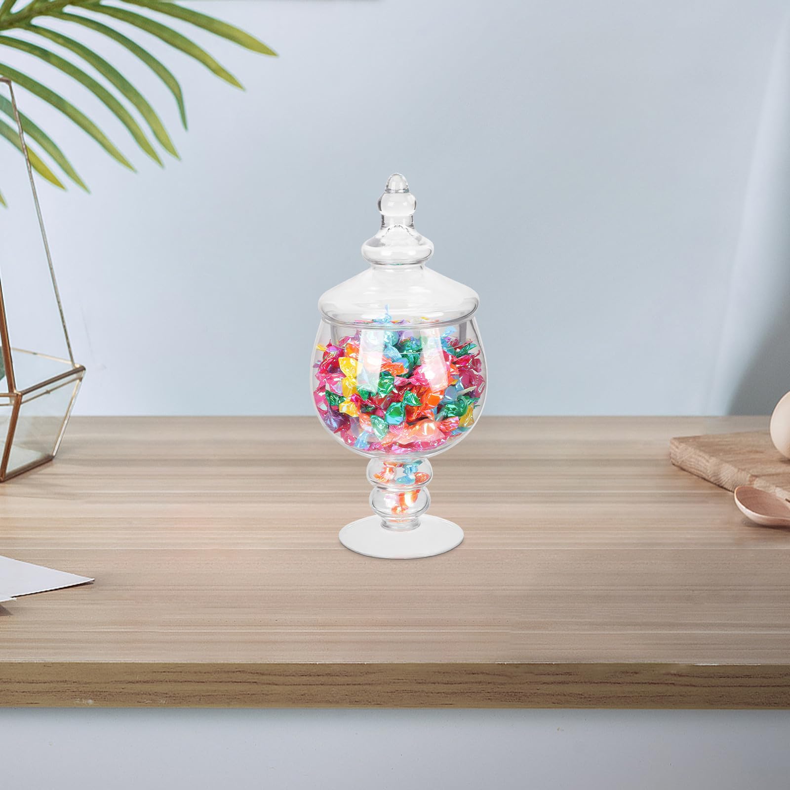 Tarro de Dulces de Vidrio, Bombonera con Tapa, Transparente, para Almacenamiento, Diseño Europeo, para Galletas y Caramelos, para Cafés y Hoteles