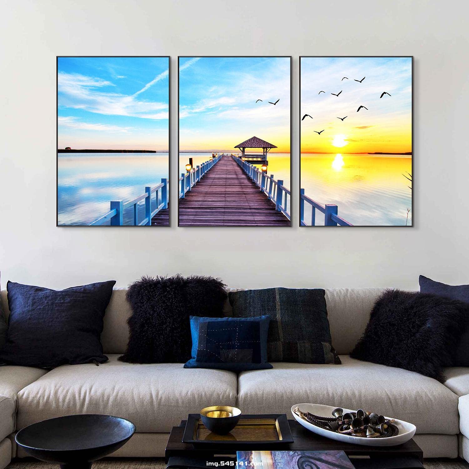 No.3フレーム付き特大キャンバスアート　風景画　海の絵画　インテリア絵画 No.3フレーム付き特大キャンバスアート 風景画 海の絵画