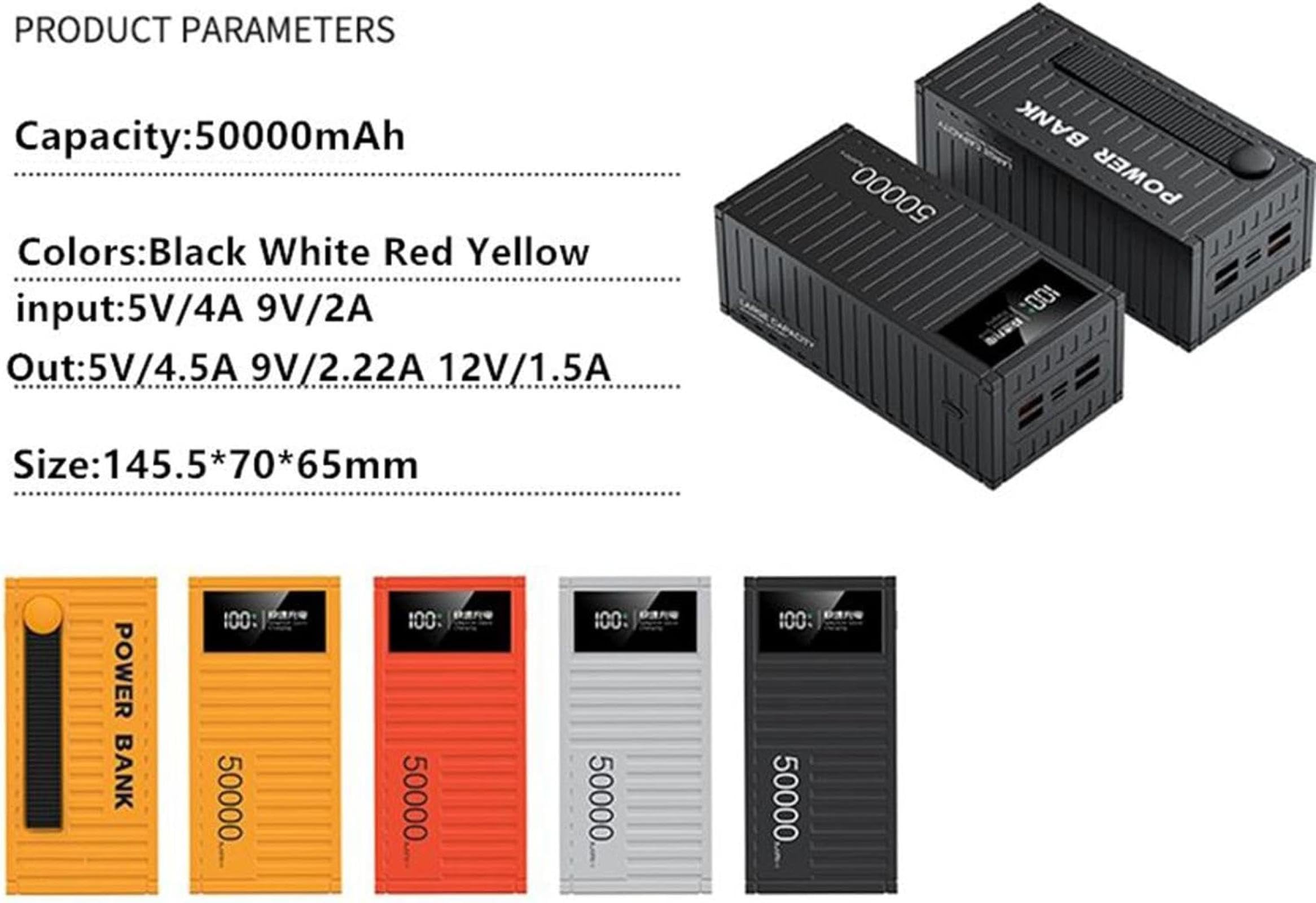 Power Bank Power Bank/66 W super szybkie ładowanie 100000 mAh wyświetlacz cyfrowy pojemnik power bank 1w20,000 zewnętrzny zasilacz mobilny o dużej pojemności (100000 mAh/czerwony)