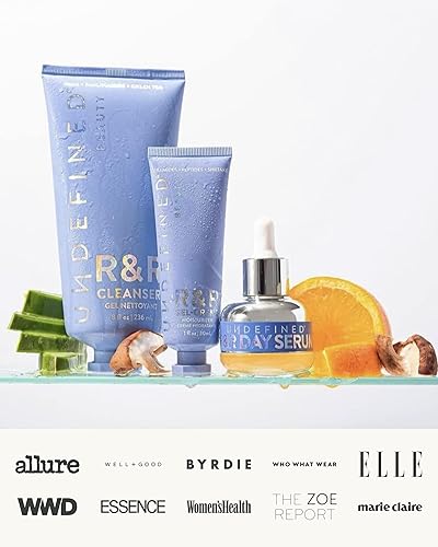 Miniatura 8 de Undefined Beauty R&R Cleanser 8oz - Limpiador de gel equilibrante con niacinamida, centella, té verde y hongo Tremella