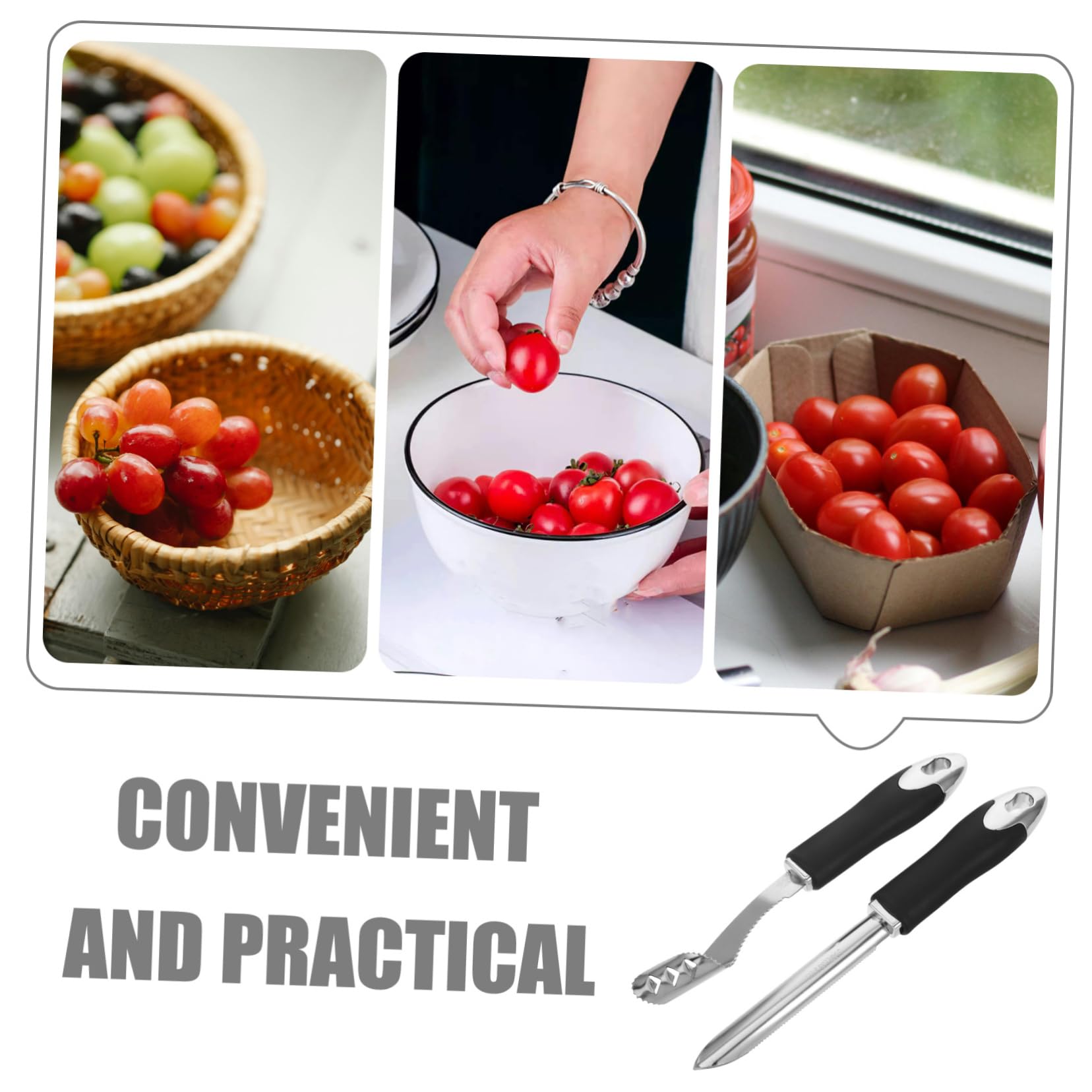 Gatuida Descorazonador Inoxidable Para Pimientos Y Verduras Herramienta Para Extraer Y De Chiles Y De Usar 2 Piezas X 4
