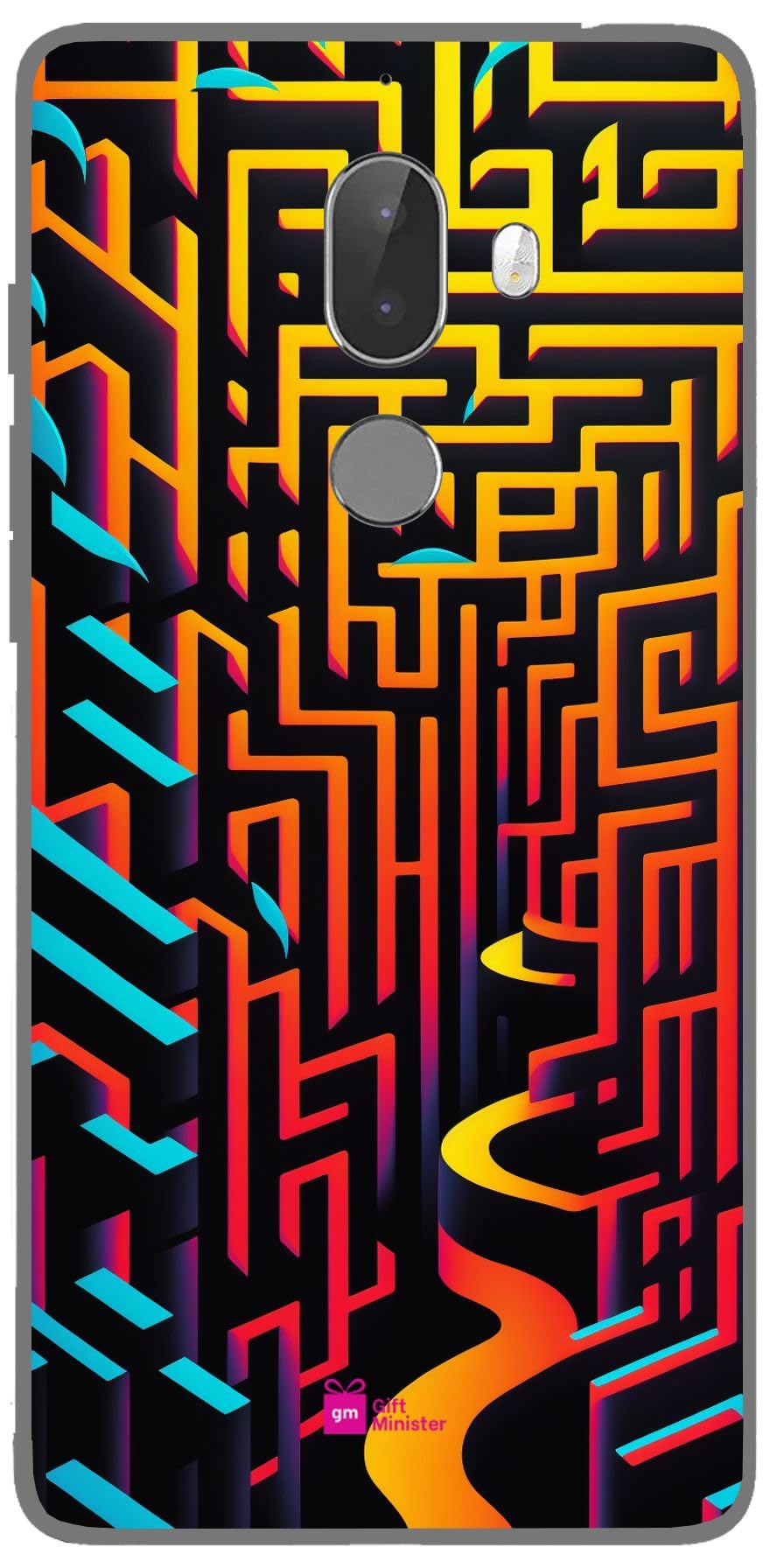 Silicone Designer Cover for Tenor 10 Or G Orangecover - Maze Black Pattern Art Anti-Fingerprint Lightweight Anti-Slip Shockproof Camera Protection Comfortable Grip Dustproof 1Pcs 1696O