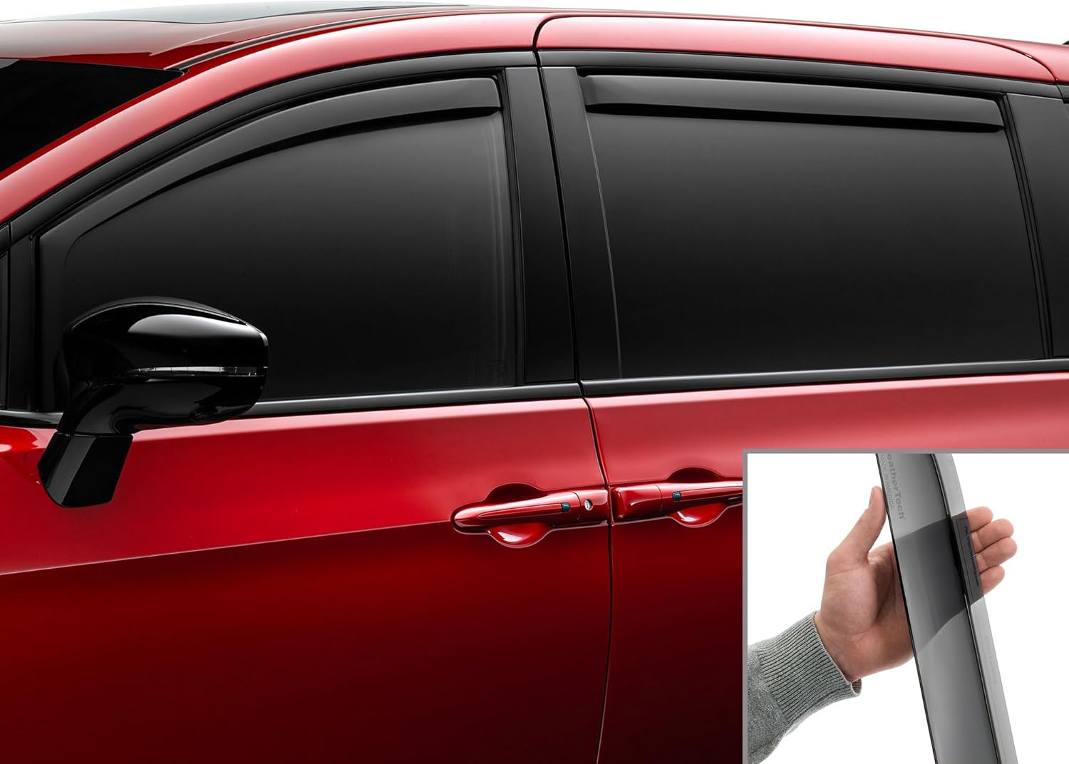 WeatherTech Custom Fit Side Window Deflectors for Chrysler Pacifica Hybrid, Pacifica, Voyager - (82840IM), Dark Tint