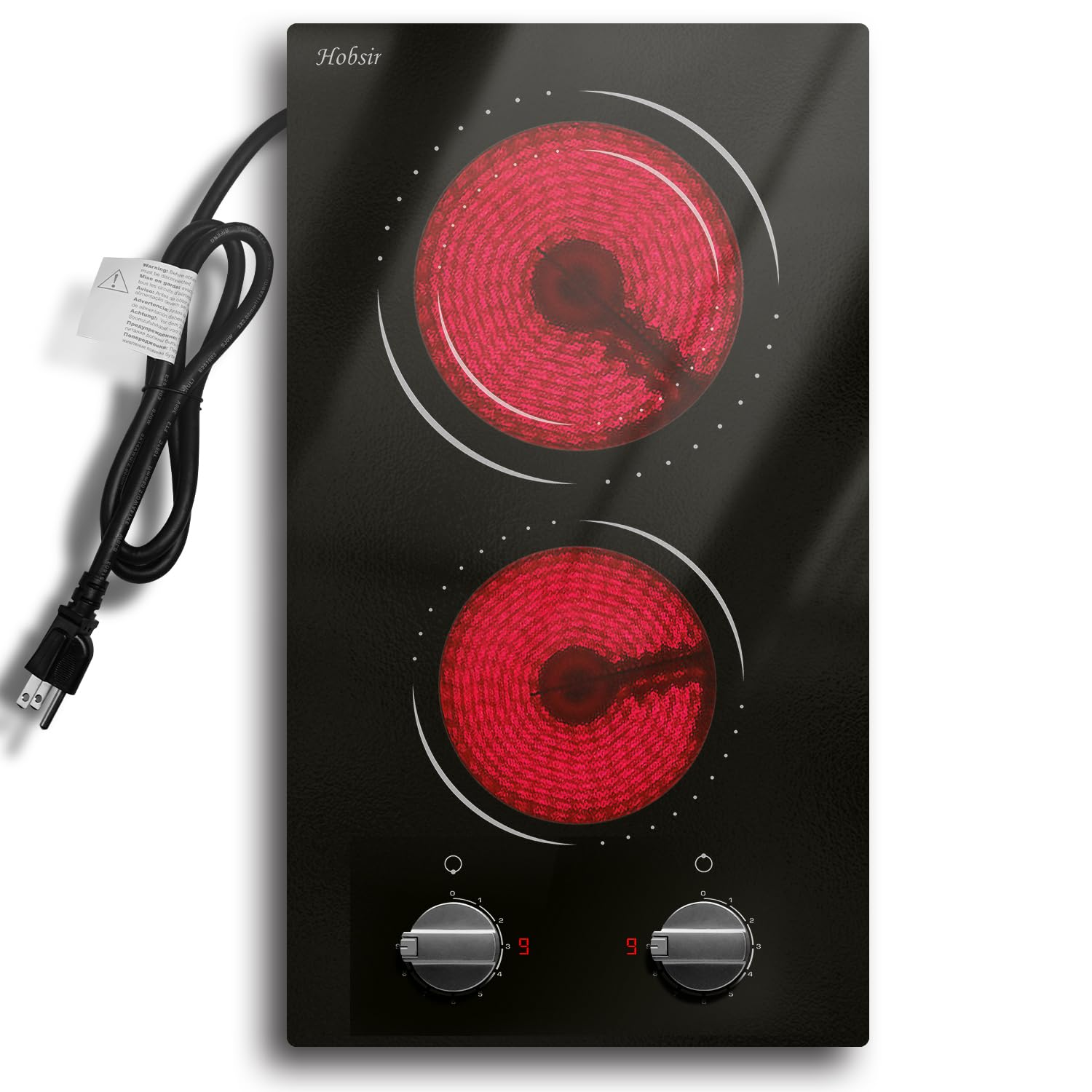  Hobsir 2 Burner Electric Cooktop for Kitchen, 110v Built-in Electric Stove with Knob Control
| Hobsir 2 Burner Electric