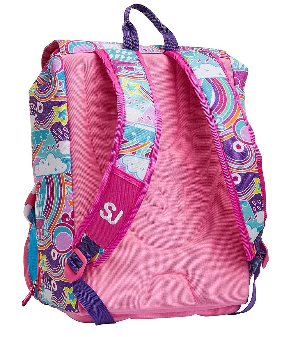 SJ GANG STYLE JAM GANG Zaino Scuola Estensibile, Rosa Fucsia, Cuccioli da SJ, Zaino Doppio Scomparto con Pattine Sfogliabili, Scuola Elementare, Bambina
