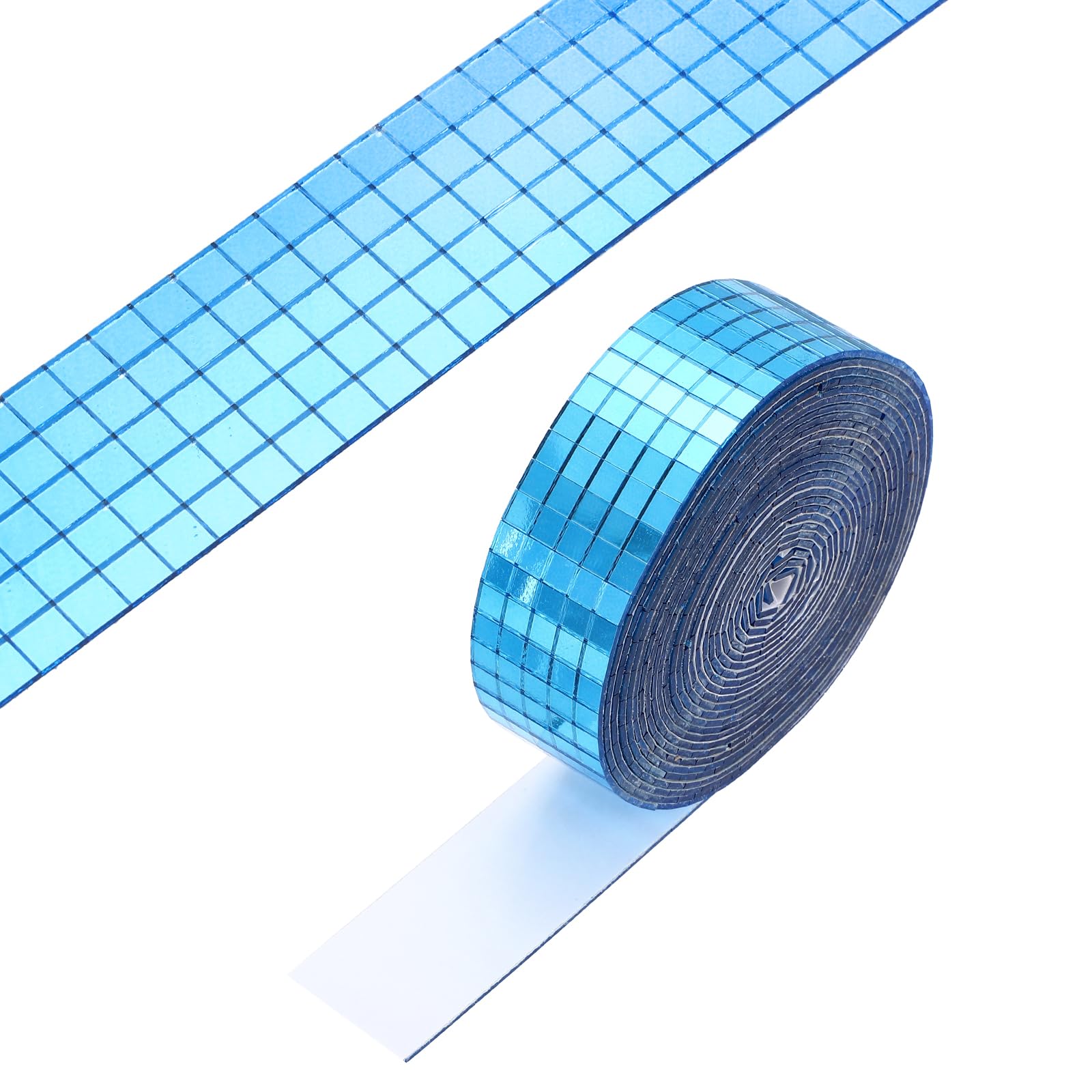PATIKIL 5x5mm Self Adhesive Mirrors Mosaic Tiles, 3600 Pcs Square Mini Glass Mosaic Disco Tile Sticker for DIY Craft Disco Ball Party Decoration, Light Blue