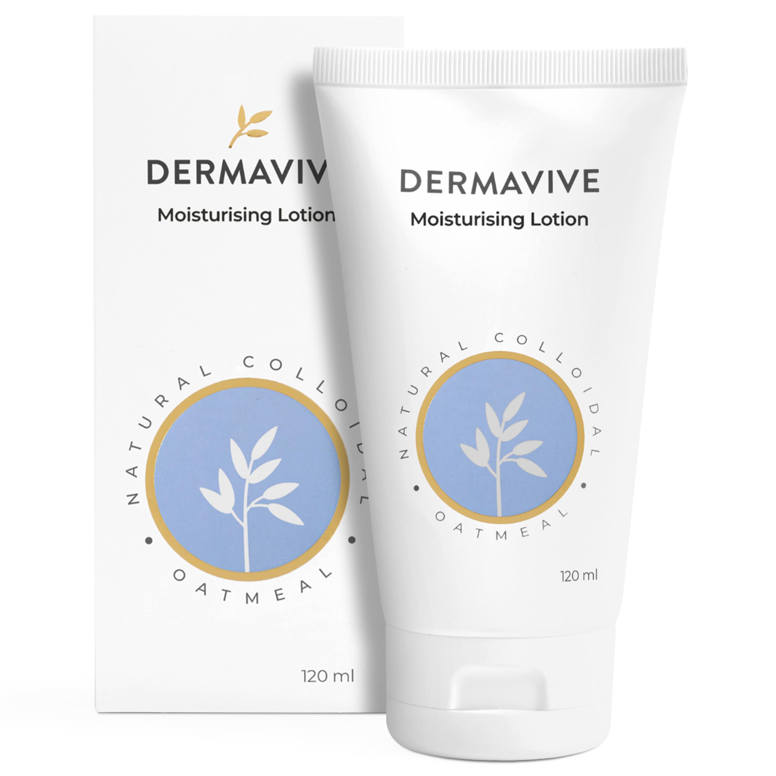 Dermavive Moisturising Lotion, Hydrating Body Lotion, pH Balanced Nourishing Moisturizer, Non-Greasy Moisturizing Lotion with Natural Colloidal Oatmeal for Dry Skin, 120ml (4.05 fl oz)