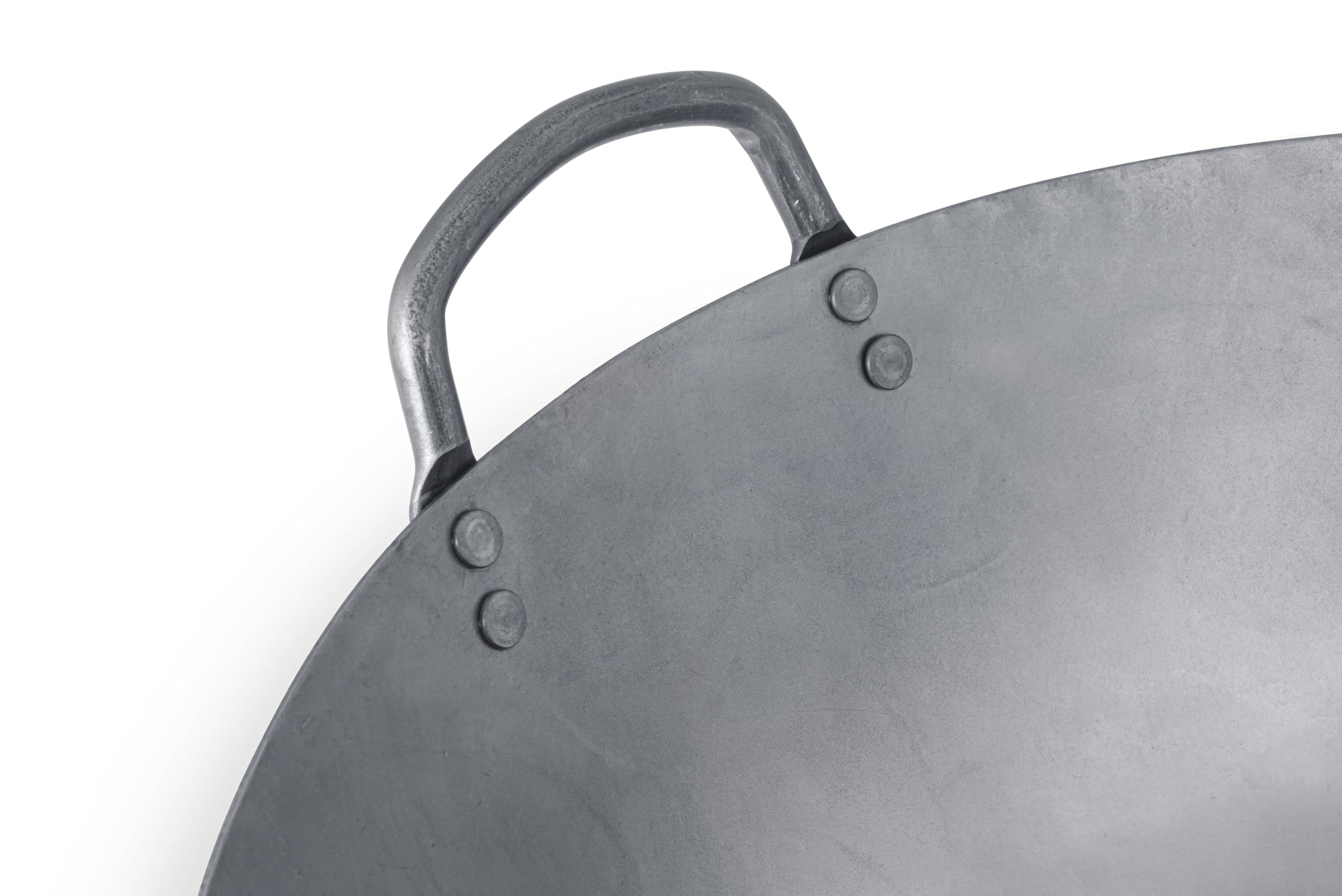 Craft Wok Großer 18-Zoll (46 cm) Schwerer Kanton-Stil Handgehämmerter Karbonstahl-Wok (Runder Boden) / 731W87-18in