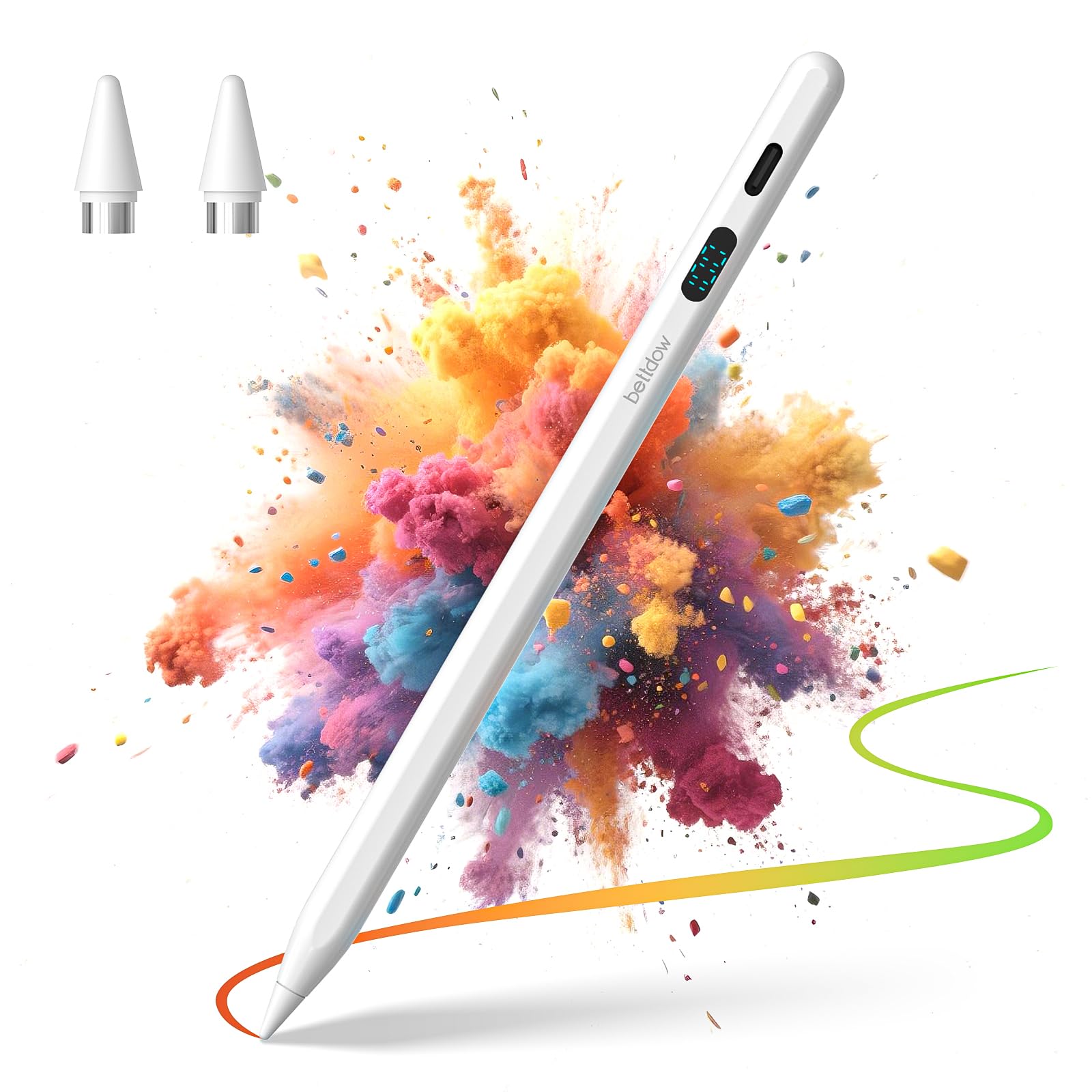 Touch Screens POM Feather Stylus Pen for Android, Type-C Capacitive Touchscreen Stylus Pen Compatible with Xiaomi Pad/Lenovo and Huawei Tablet Devices, White