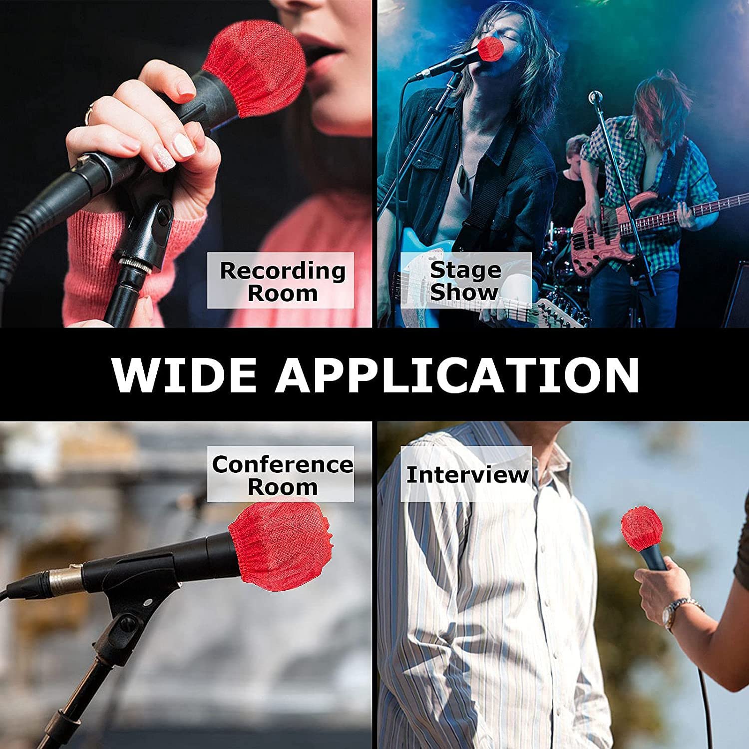 400 pezzi, coprimicrofono usa e getta, protezione microfono per microfono