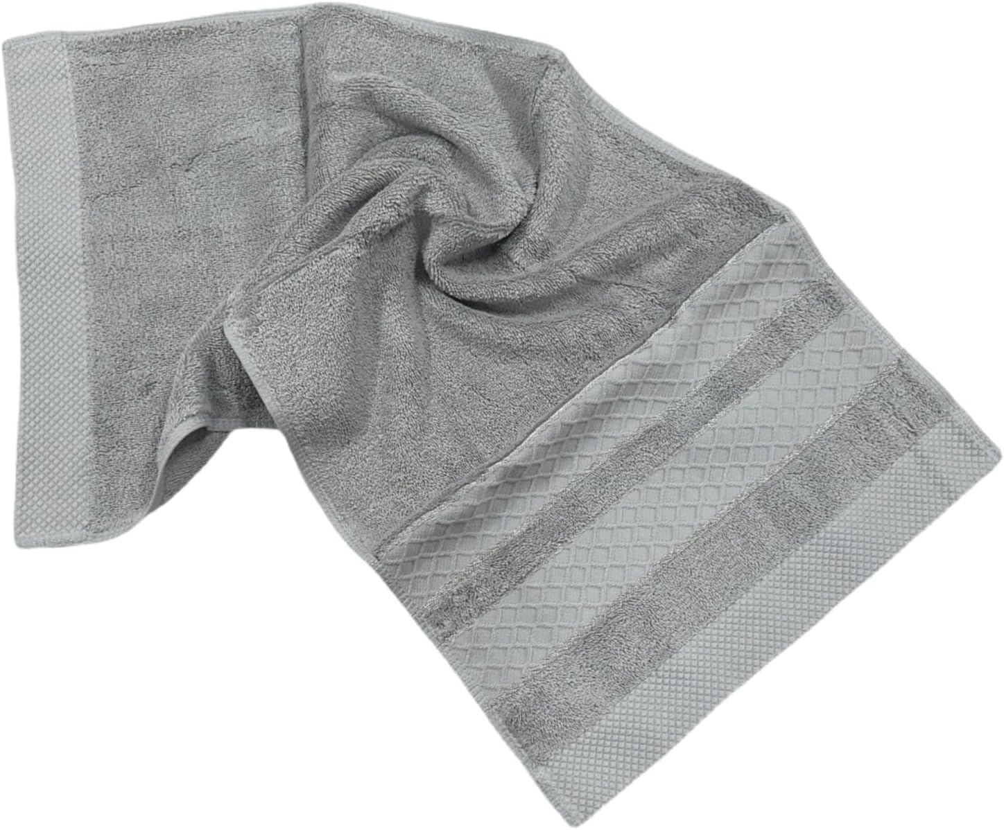 High-End 3 Piece Towel Set, Super Absorbent, Quick-Drying, Soft and Plush, Hanging Loop, Fade Resistant, Eco & Skin Friendly Dyes, Luxury, Gray (Gray)
