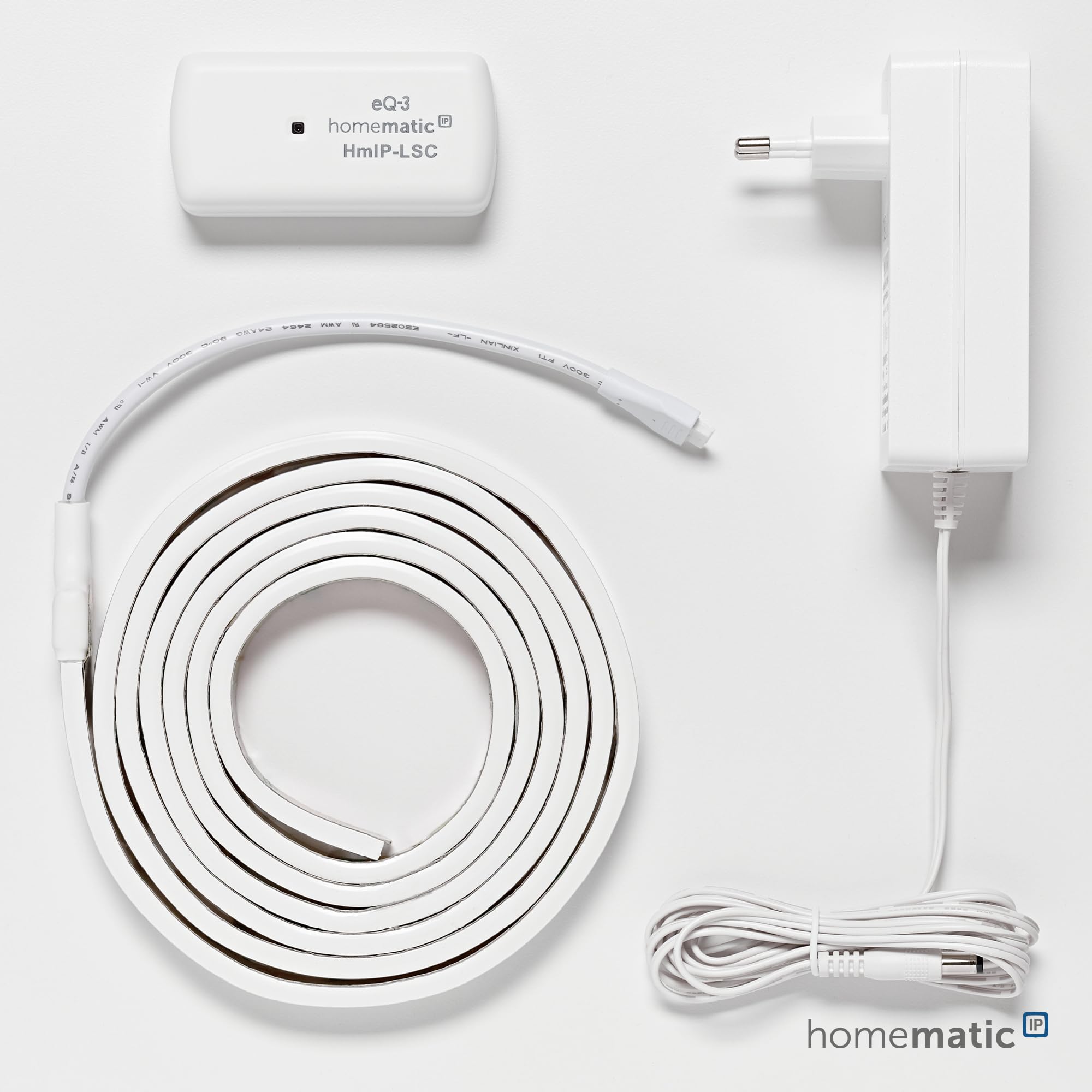 Homematic IP Smart Home Lightstrip Set, 2m, indirekte Beleuchtung, Steuerung per App, Google Assistant und Alexa | Smart Home, dimmbarer RGBWW LED Streifen, indirekte Beleuchtung, LED-Strips per App, Google Home und Alexa, 159647A0