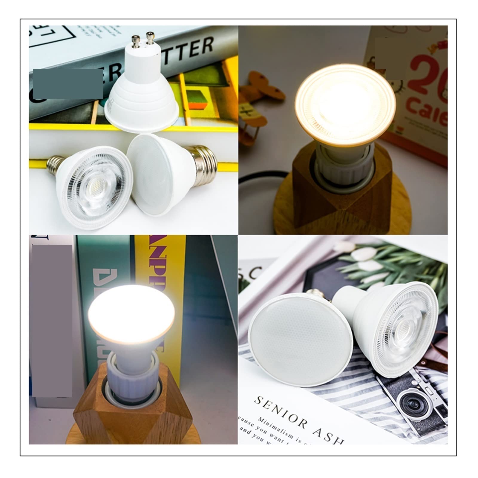 6 sztuk/partia E27 Żarówka LED Spotlight E14 MR16 GU10 220 V 6 W Zimny ​​Ciepły biały Bombillas LED Lampa Spot Light Lampara do Oświetlenia Domu Lucky (Color : Cold White, Size : 120 GU10 -AC