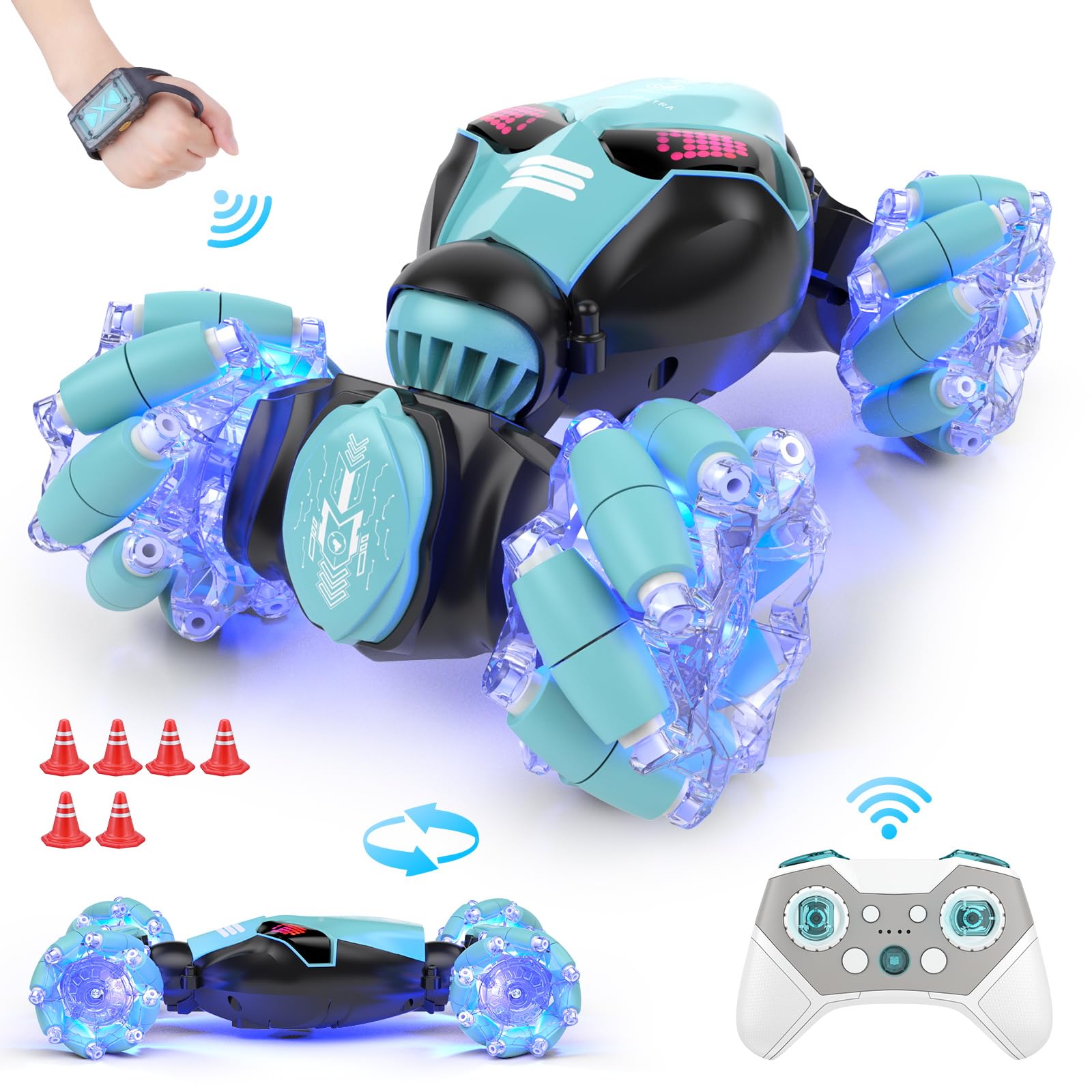 Powerextra1 16 Rc Stunt Car Gesture Sensing With Light Music