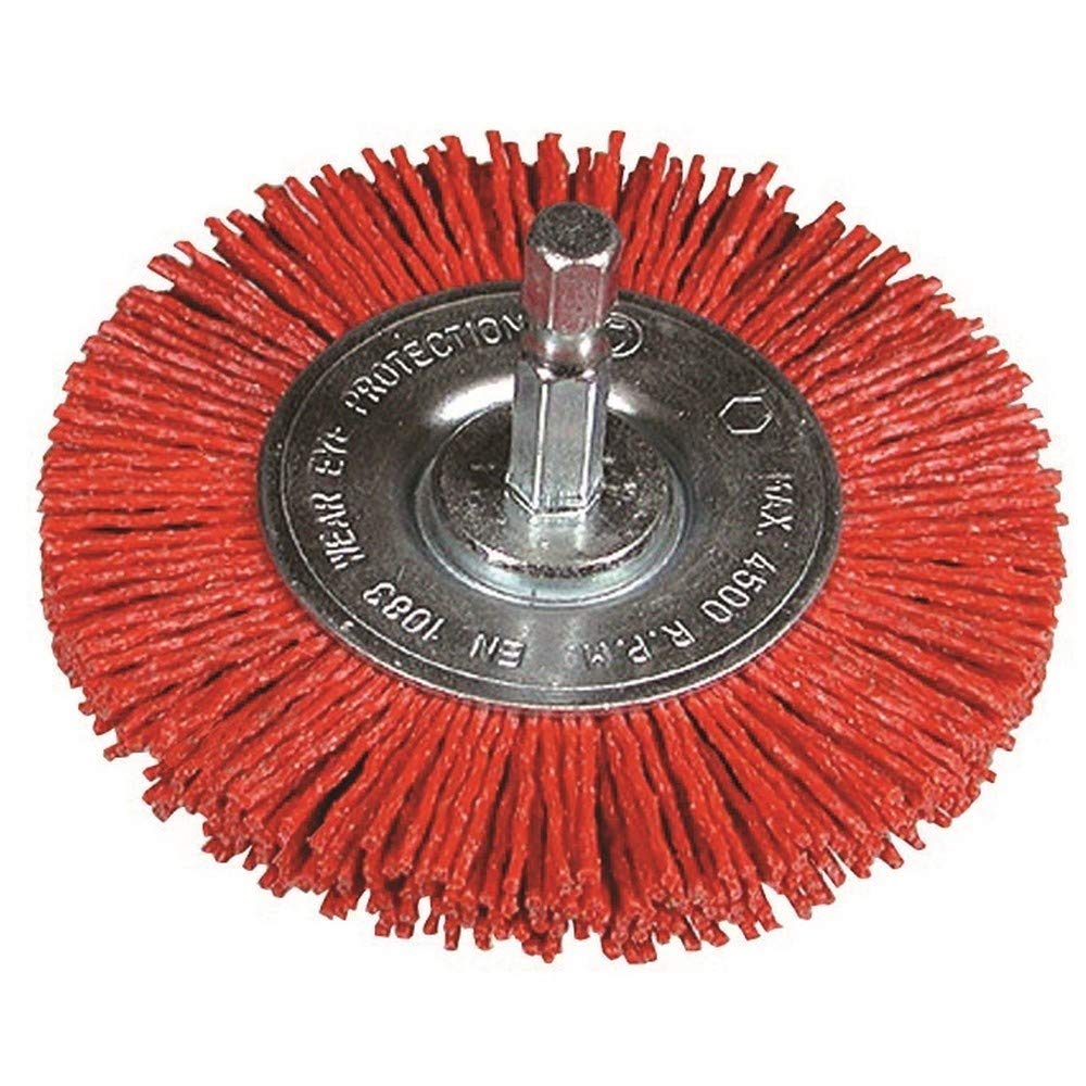 Cepillo redondo Hikoki 751328 de nylon 80 con vástago hexagonal para taladro