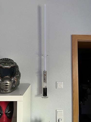 Miniatura 6 de Soporte de sable de luz montado en la pared de acrílico transparente WANLIAN - Soporte de exhibición vertical de 1 agujero (adecuado para sables de