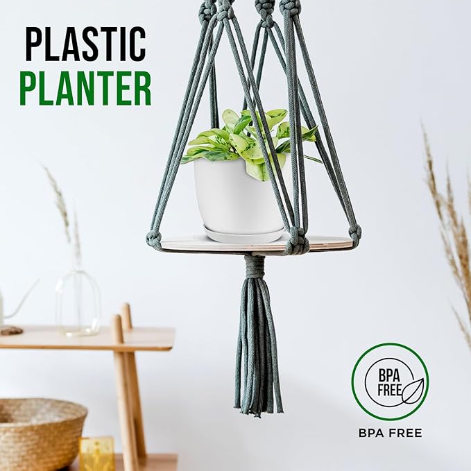 By using this Eco-friendly Plant Pot Set, you can reduce your carbon footprint and minimize waste compared to traditional ceramic or clay pots. The pots are reusable and recyclable, making them a sustainable option for plant lovers. Additionally, the drainage holes ensure proper plant hydration and prevent overwatering, promoting healthy plant growth. Description by ChatGPT.