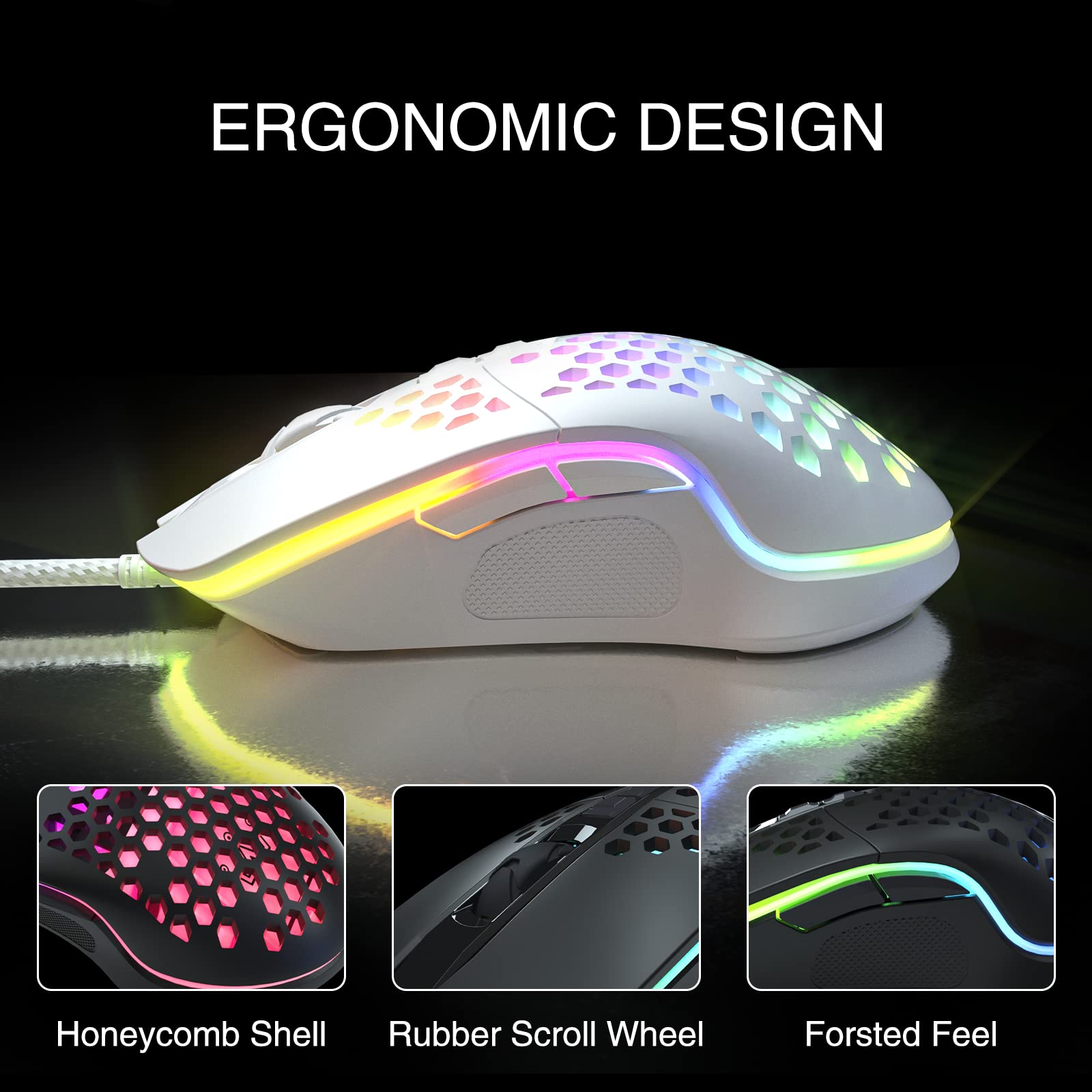 Buy DIERYA Falcon Gaming Mouse, 16000 DPI Optical Sensor, 70g UltraLightweight RGB