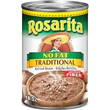 Rosarita No Fat Refried Beans with Green Chile and Lime, 16 oz, 12 Pack