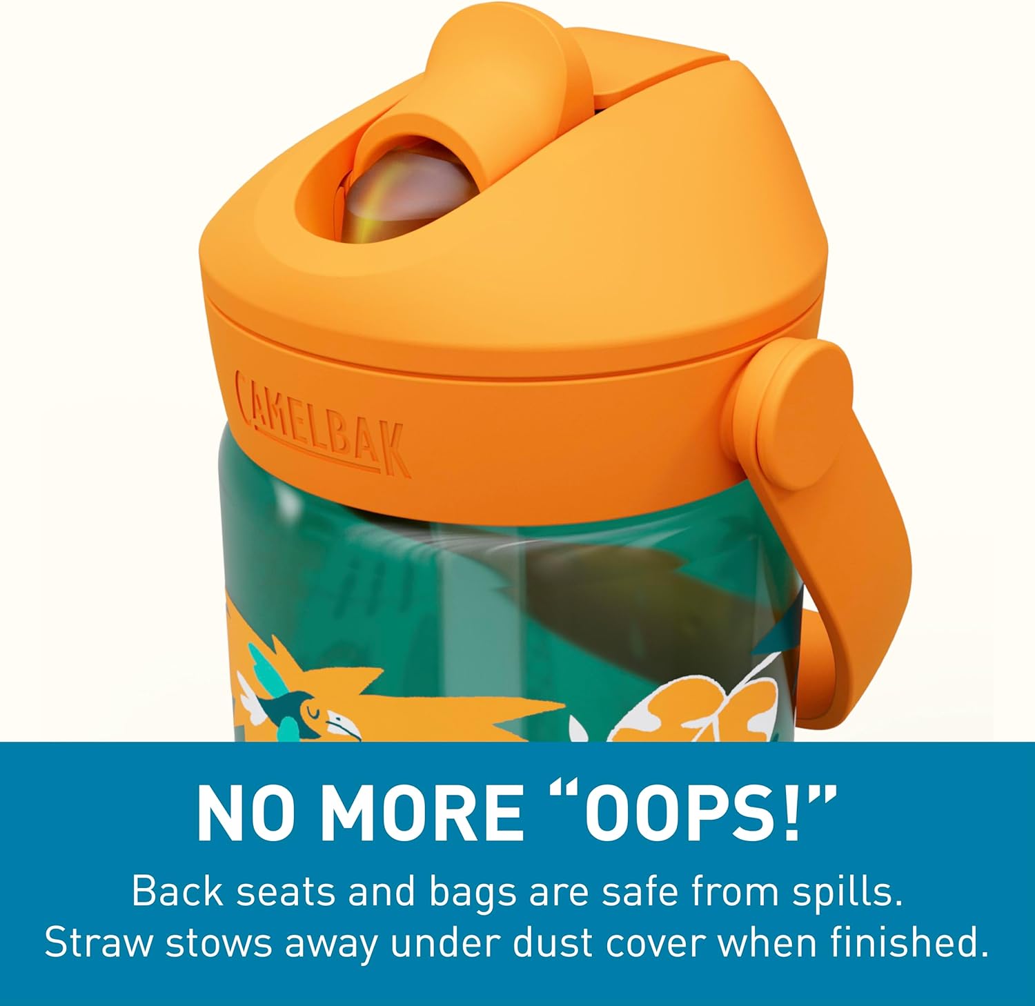 CamelBak Thrive Flip Straw Kids Bite Valve Tritan Renew Water Bottle 14oz - Image 6