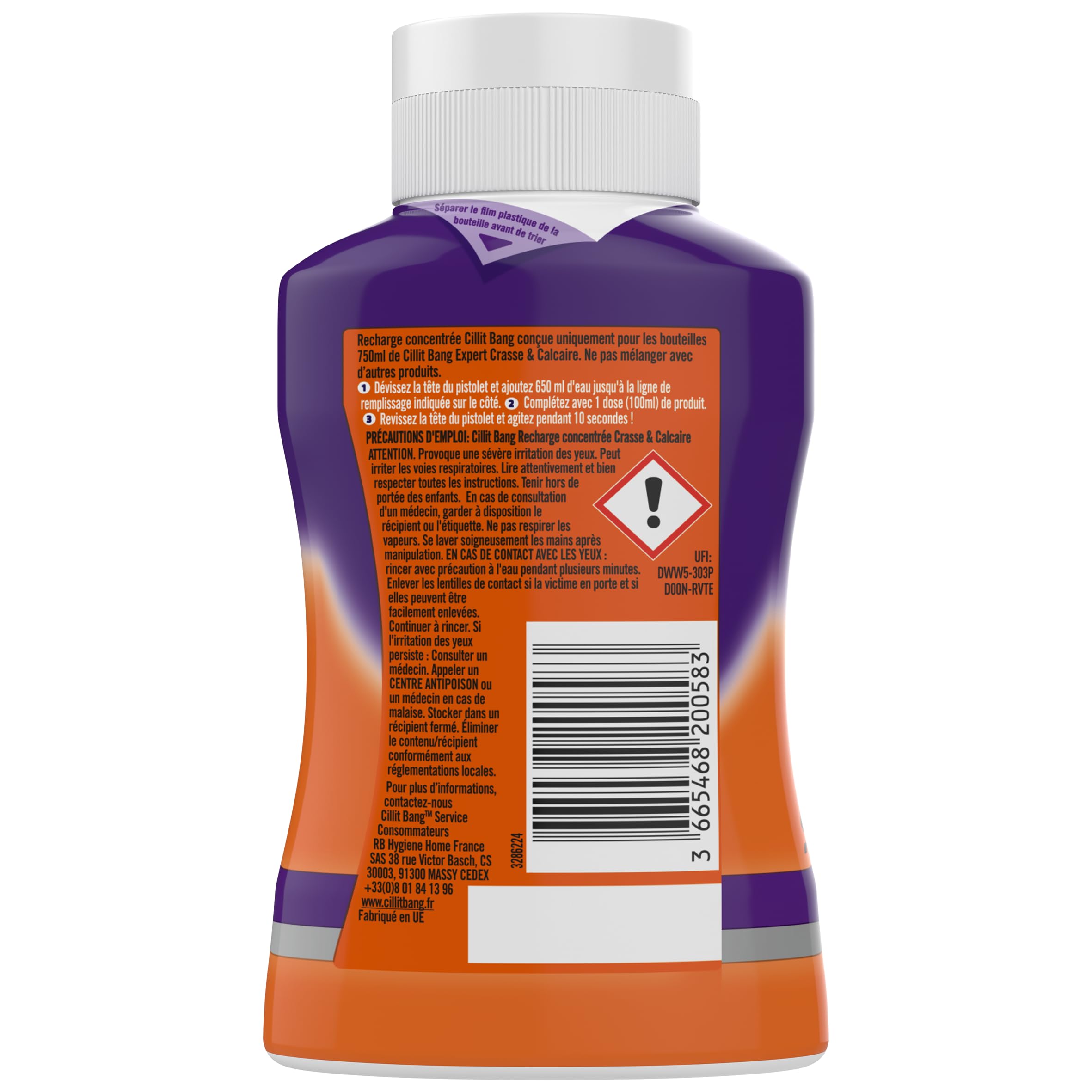 Cillit Bang Crasse & Calcaire - Recharge 200ml - Lot de 8