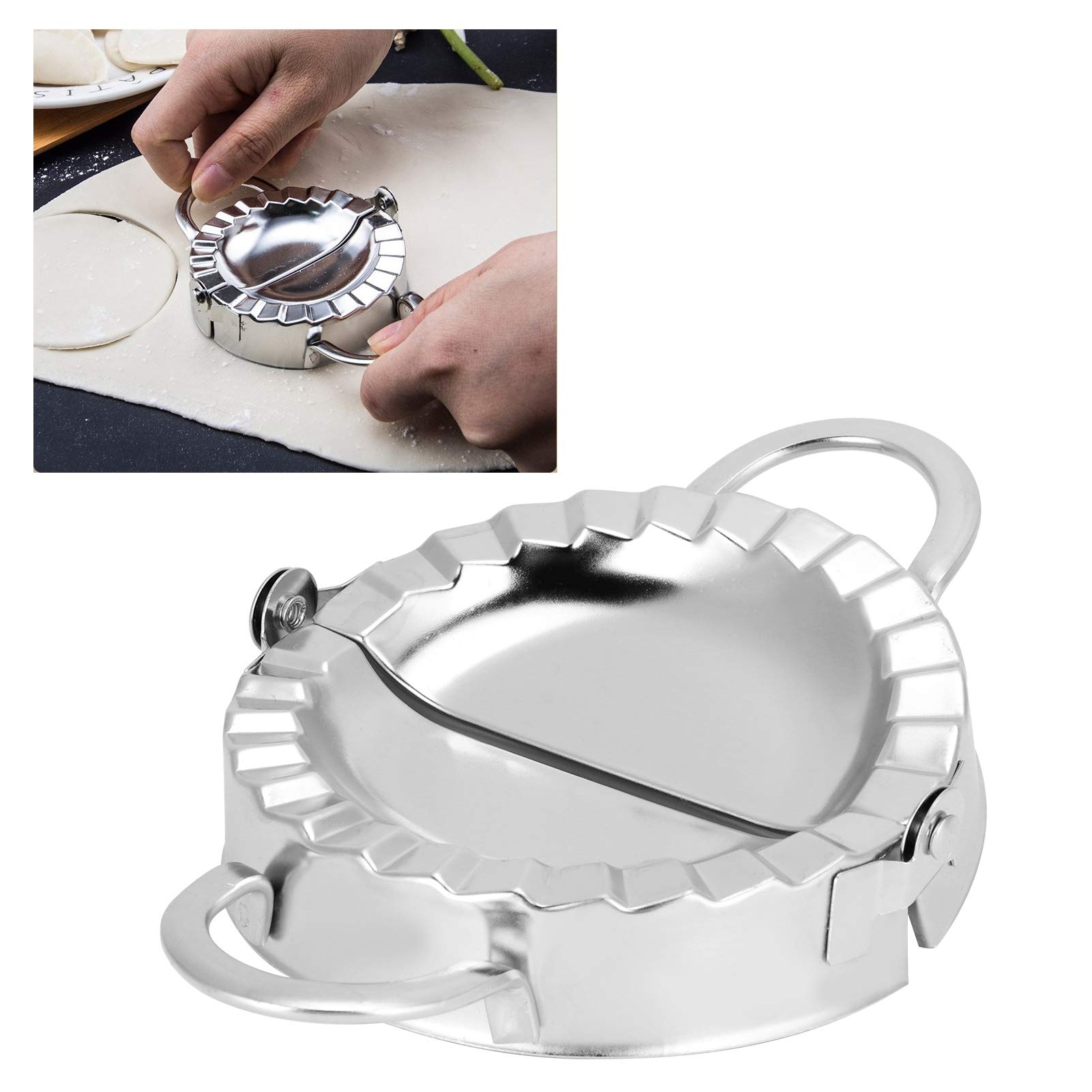 Prensa de empanadas de acero inoxidable EVTSCAN, máquina para hacer empanadas grande, herramientas de pastelería (L)