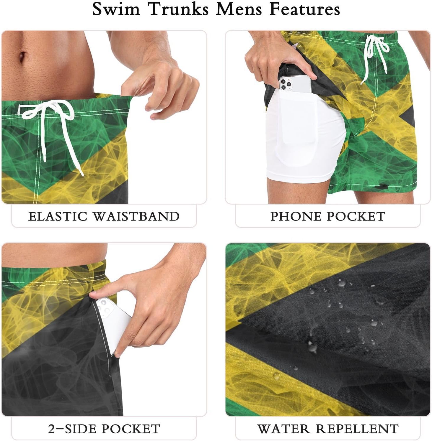 Patriot Flag Swim Trunks for Men Casual Shorts Swimwear Summer Beach Wear