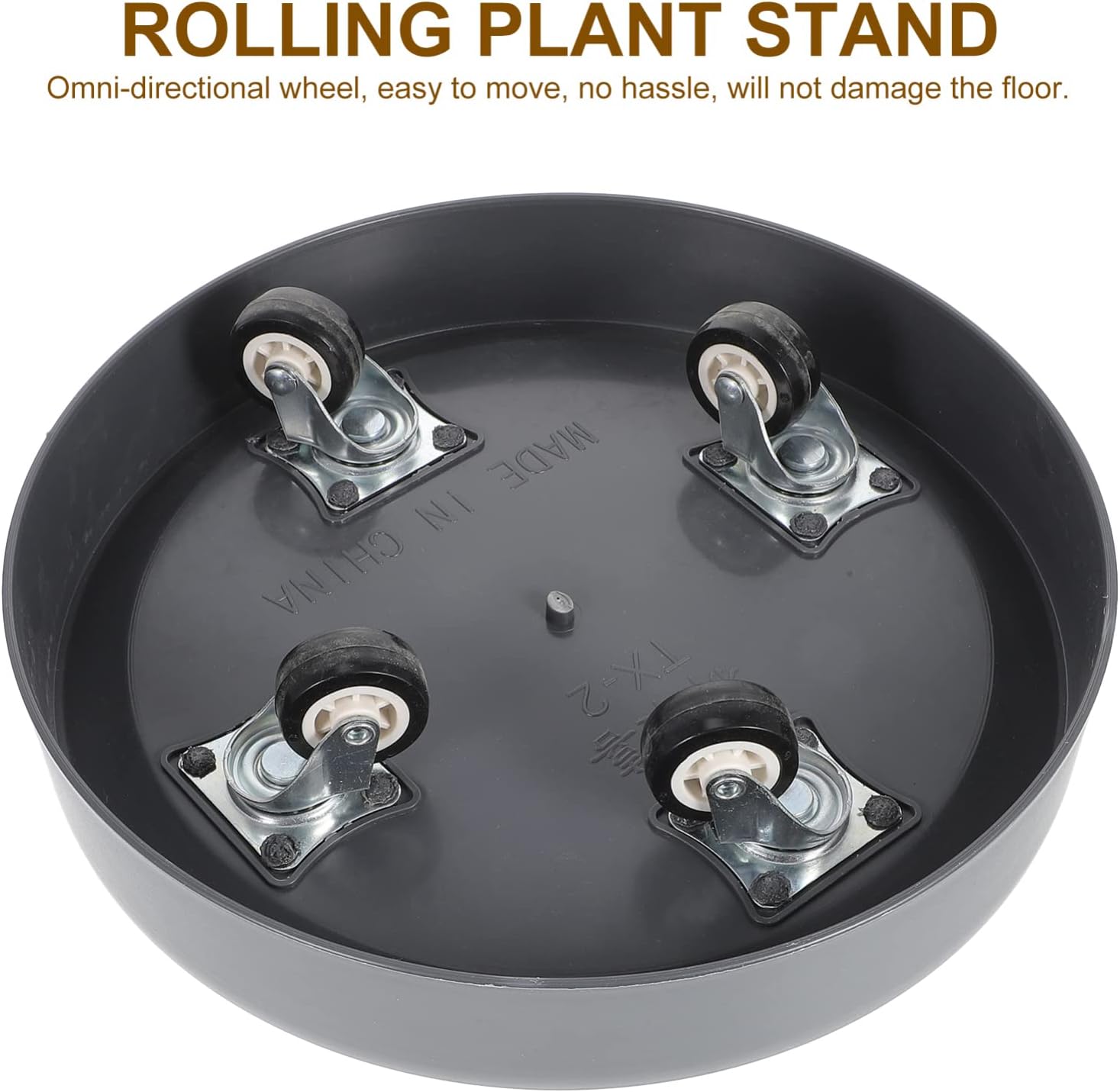 Cabilock Plant Stands Round Plant Stand Garden Patio Rolling Plastic Planter Holder Flower Pots Base Tray with Wheels