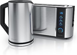 Arendo 722305100722 Wasserkocher Edelstahl Langschlitztoaster Bouilloire Grille-Pain rendo, Acier Inoxydable argenté