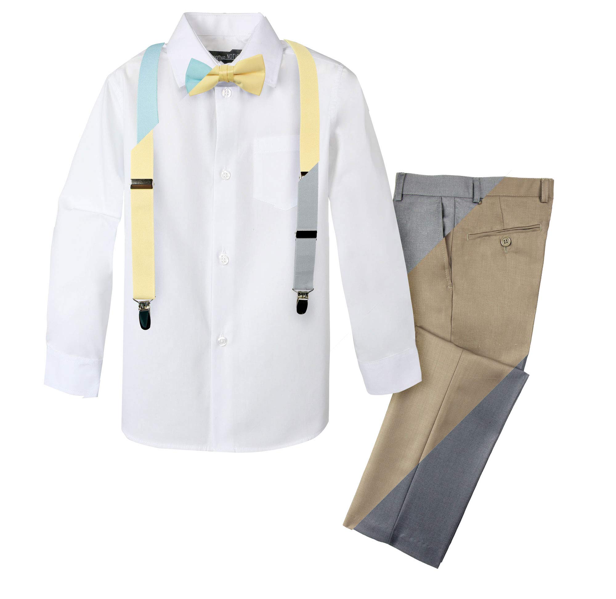 Spring Notion Boys' 4-Piece Patterned Dress up Pants Set