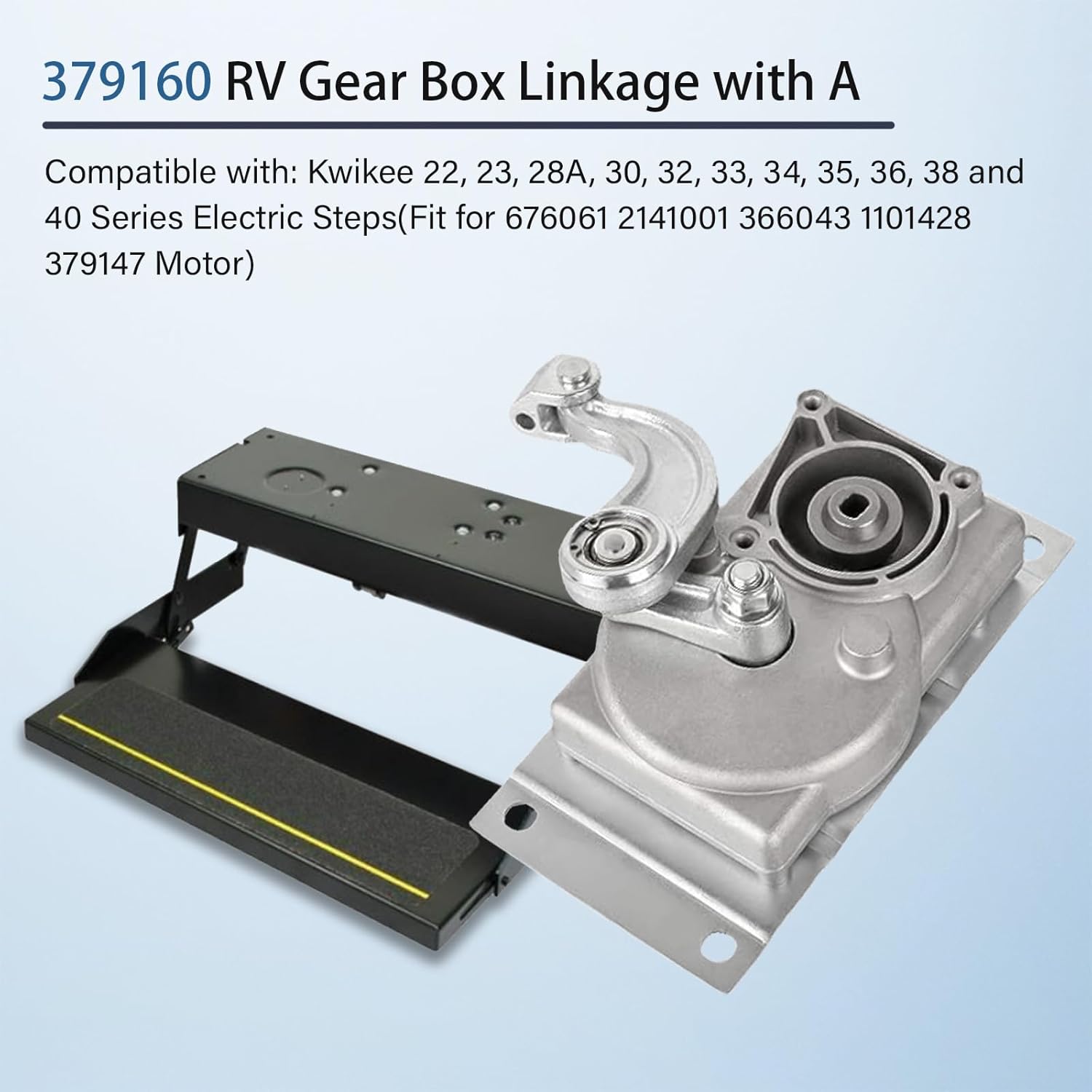 Gear Box Linkage with A Compatible with Kwikee Series Electric Steps Series 22 23 28A 30 32 33 34 35 36 38 40 Replace 379160 RV Step Gearbox 1101425 2141001