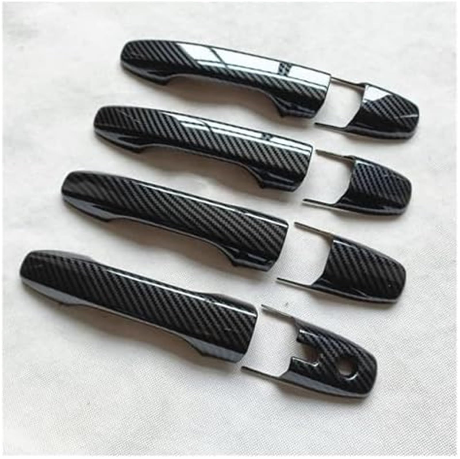 fhjwqronte Vehicle Outside Handle Shell Door Handle Cover Trim Carbon Fiber, for Toyota, Vios, Yaris, Ativ Sedan Ac100 2023 2024 2025(Black C)