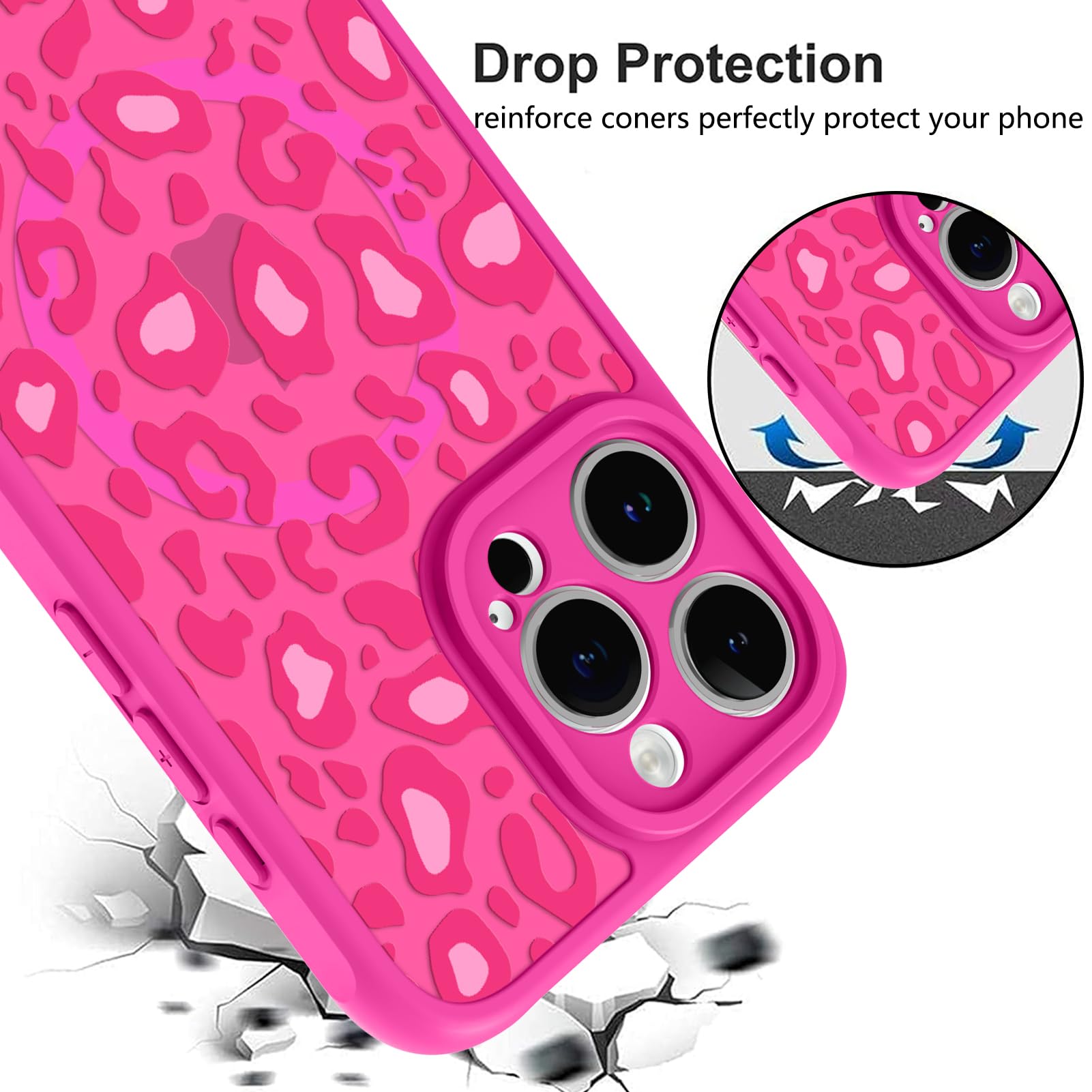 ZONRW Funda Magnética Para IPhone 15 Pro Max, Suave, Linda, De Lujo, Con Diseño De Leopardo Guepardo Plateado Con Brillos Relucientes, Funda De Teléfono Compatible Con MagSafe Transparente, A Prueba