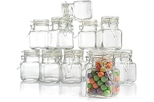 (3 oz) Small Square Glass Jars with Airtight Round Lids