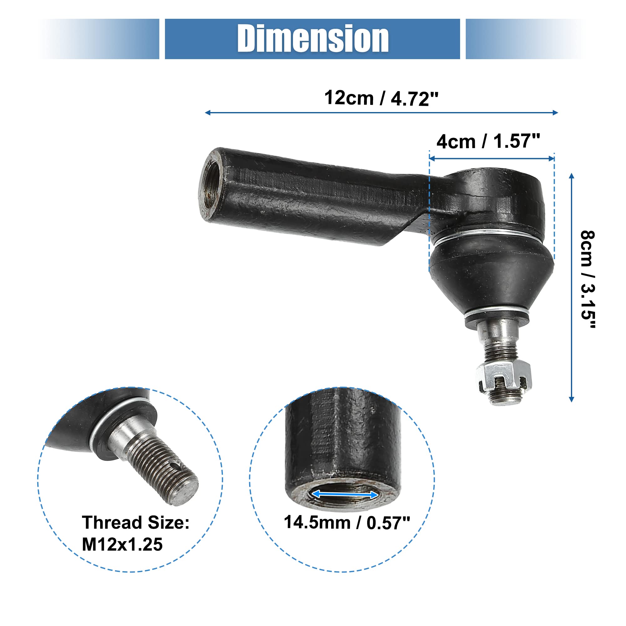 4PC Front Inner Outer Tie Rod Ends For Ford Escape Mazda Tribute - Foto 6