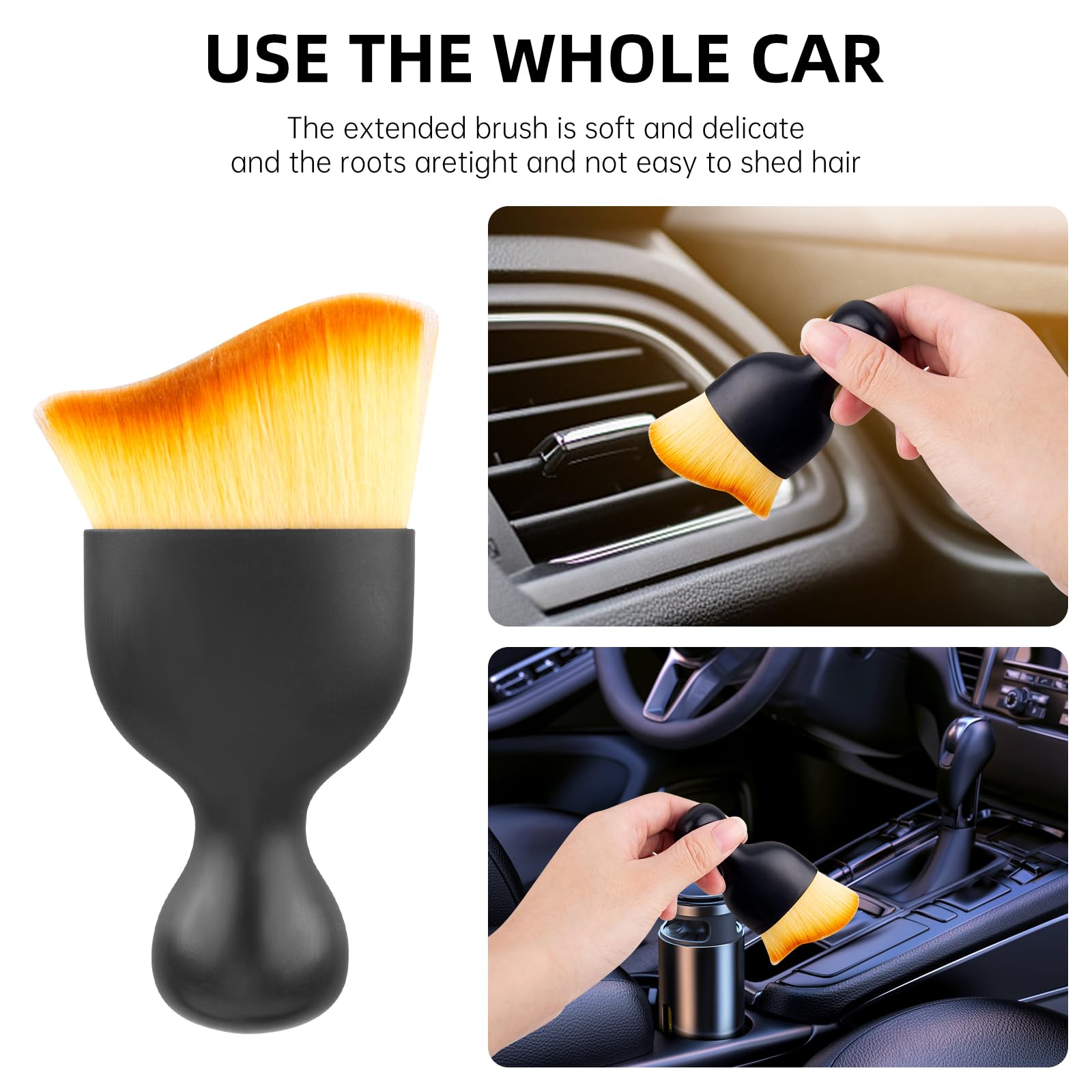 Juyibaao Pennello Pulizia Auto Interni 5 Pezzi, Spazzola per Interni Auto a Setole Morbide, Pennelli per Auto Detailing per Bocchette d'Aria e Cruscotti di Auto