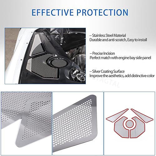 Miniatura 4 de Cubierta del panel lateral del motor compatible con Chevrolet Corvette C8 2020-2024, cubiertas traseras del motor, accesorios de decoración del