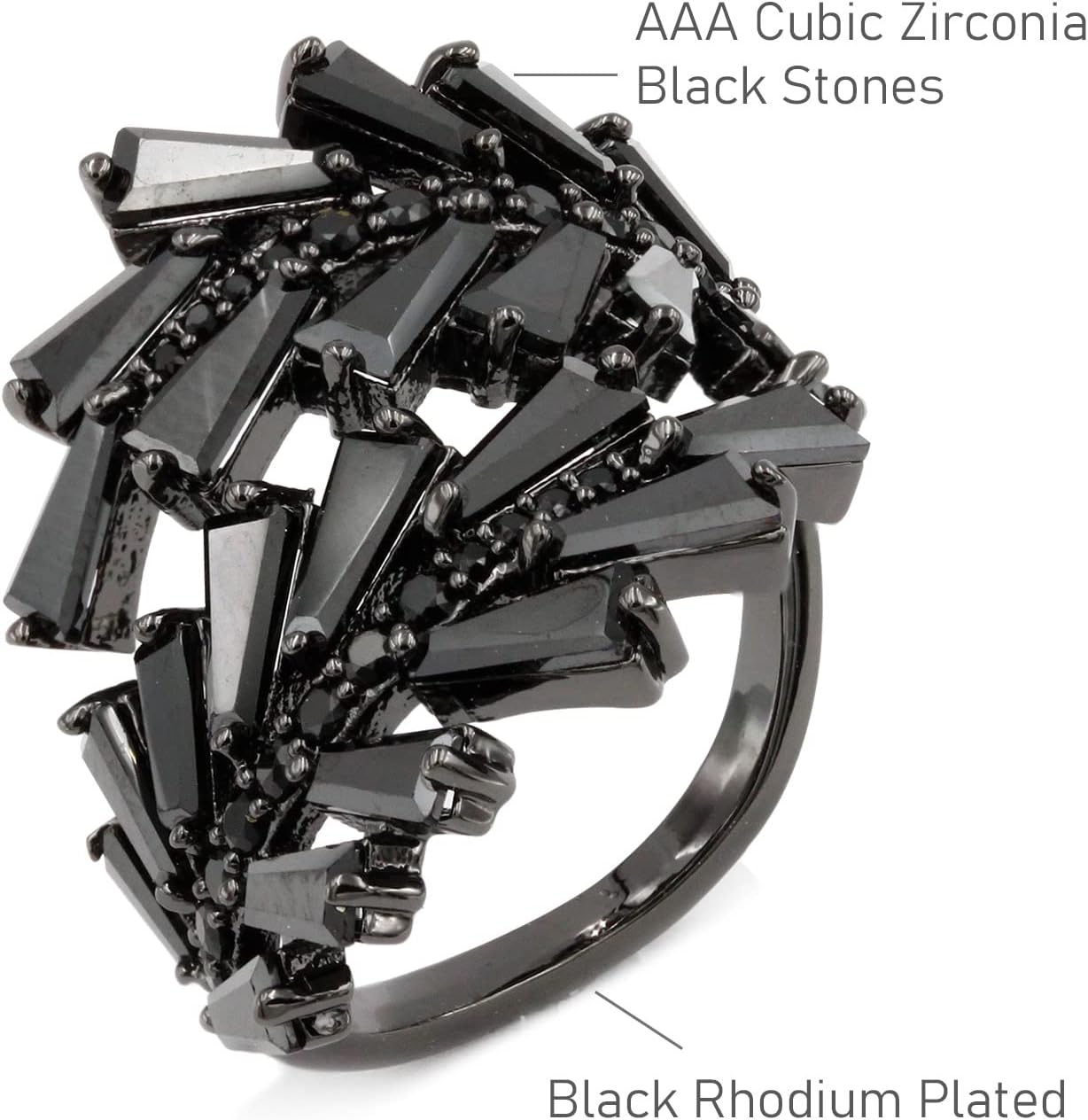 Lavencious Art Cocktail Fashion Ring Size Adjustable From 6-8.5 Cubic Zirconia Jewelry - Image 5