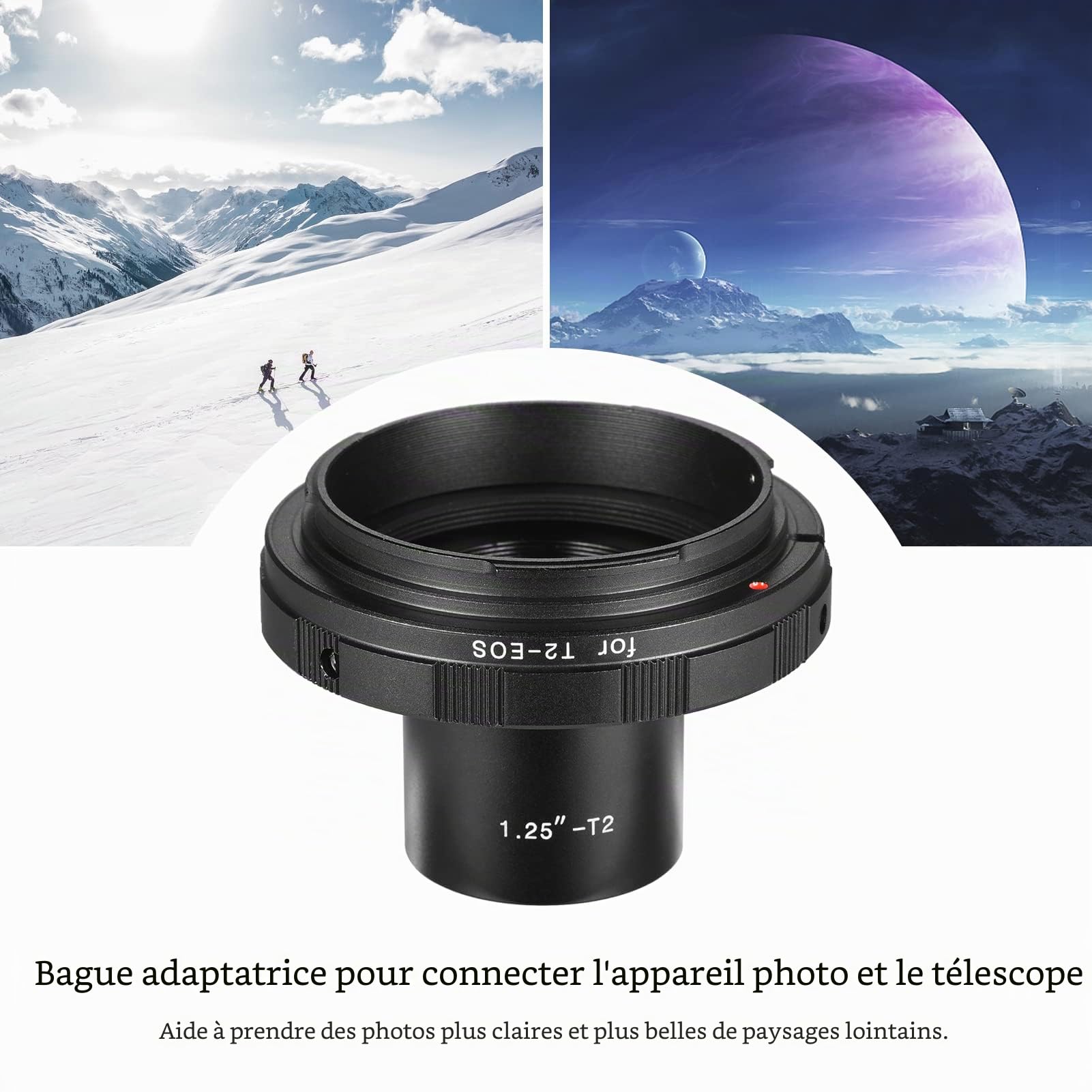 Namolit 1.25-T2-EOS - Bague d'adaptation pour oculaire Canon EOS T2 - 1,25" - Noir - Aluminium