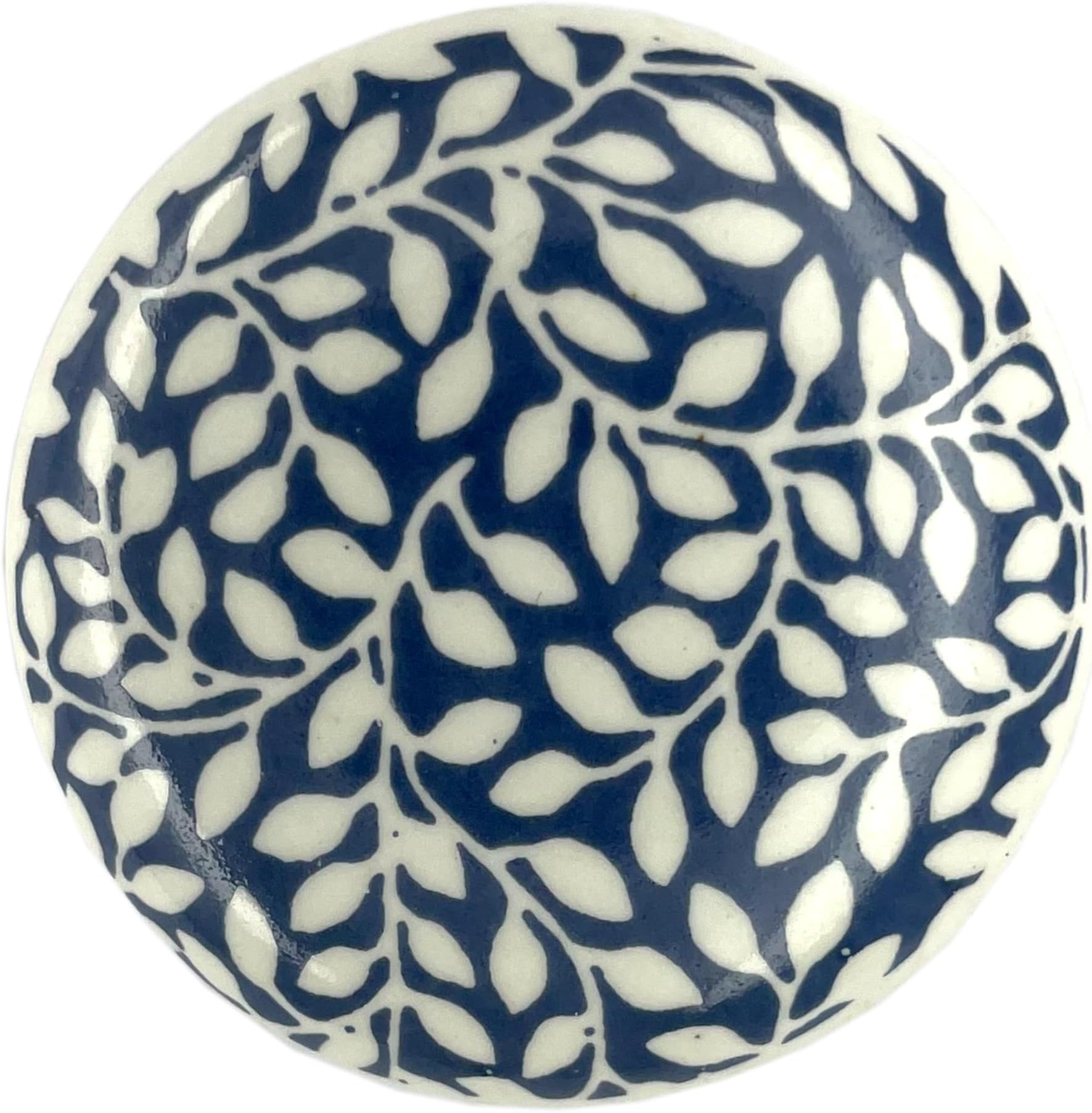 Ceramic Knobs Drawer Pulls for Cabinets and Cupboards (38mm, Gold) - Pack of 4 (Blue)